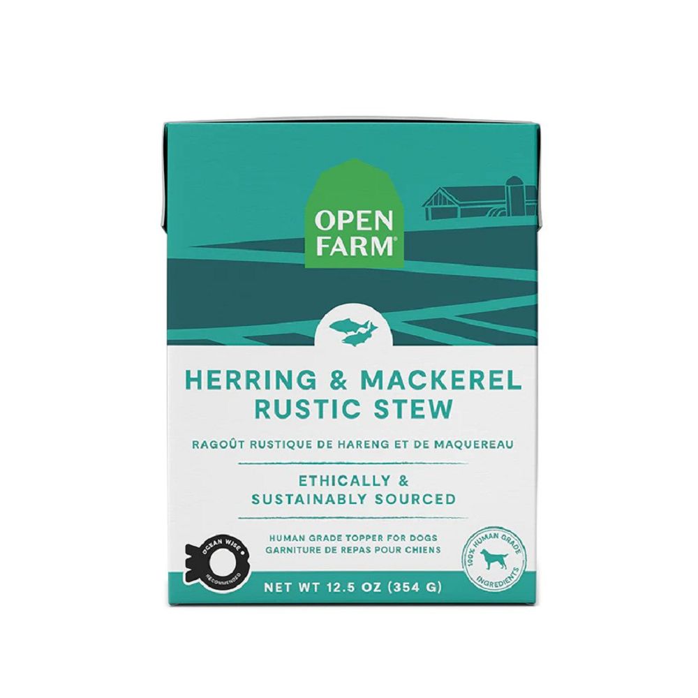 Premium Herring & Mackerel Rustic Stew Dog Food Pouches - Grain-Free, High-Protein Wet Dog Food for Adult Dogs - Perfect for Travel, Hiking & Outdoor Adventures
