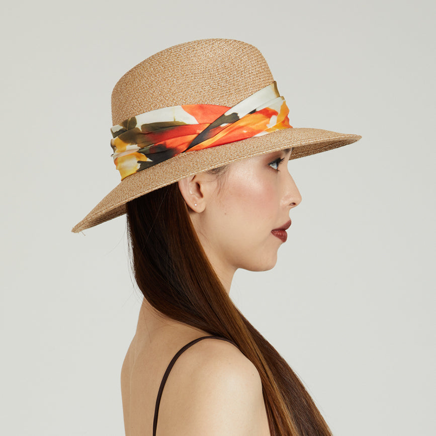 Courtney Toyo Packable Fedora Hat for Women - Stylish Foldable Sun Hat for Travel, Beach & Outdoor Activities