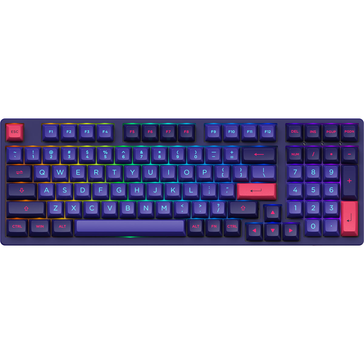 Akko 3098 Neon 96% Compact Full-Sized Mechanical Keyboard with Creamy Yellow Switches - Perfect for Gaming, Typing & Office Work