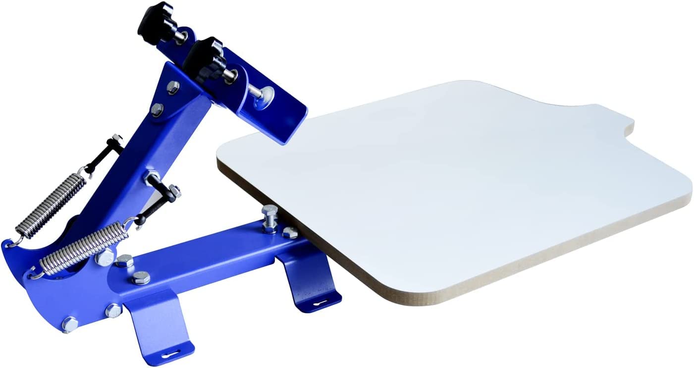 INTBUYING 1 Color 1 Station Manual Screen Printing Press Machine with Removable Pallet Bracket for T-Shirt Printing - DIY Custom Apparel, Small Business & Home Use