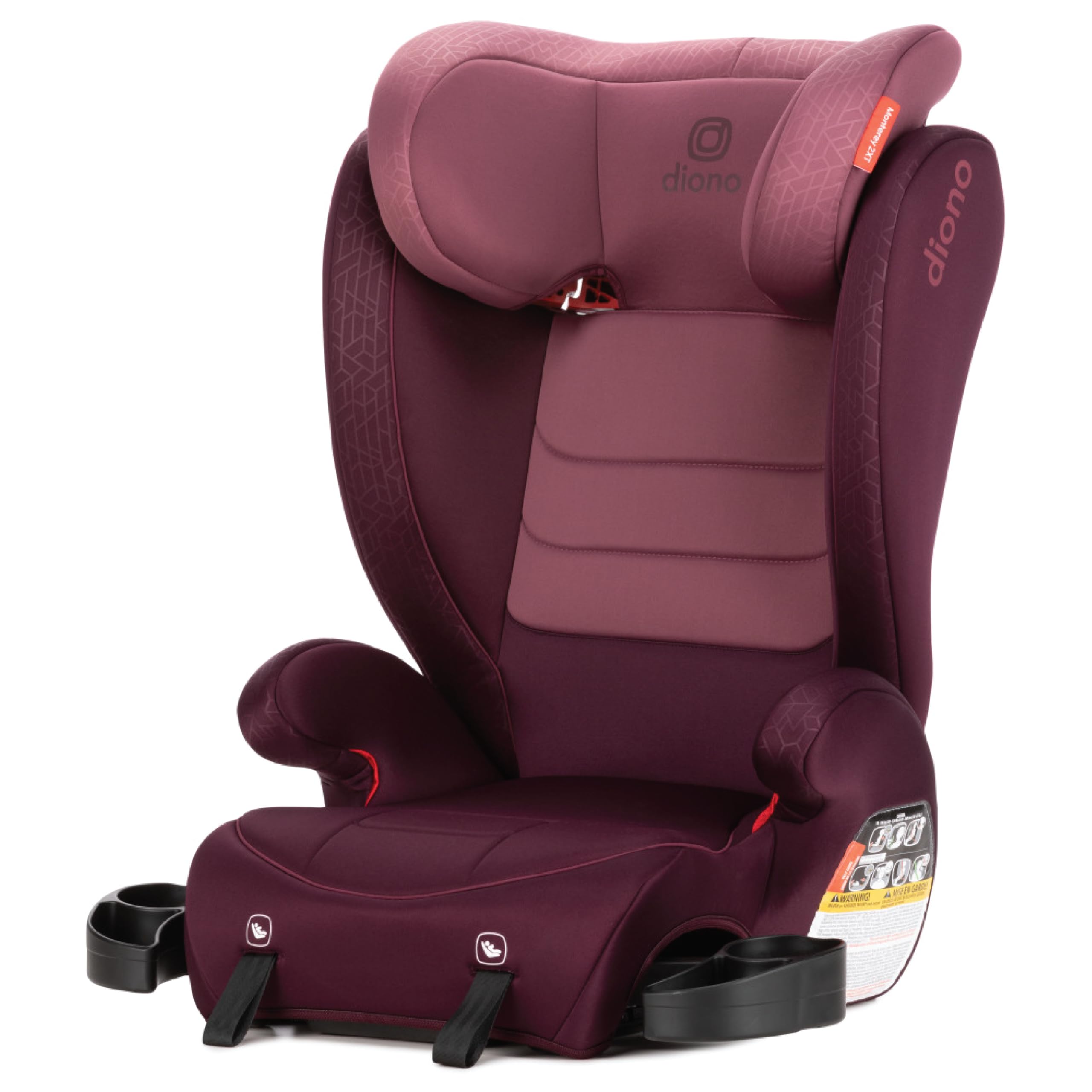 Diono Monterey 2XT Latch 2-in-1 High Back Booster Car Seat with Expandable Height & Width - Side Impact Protection - 8 Years of Use - 1 Booster - Plum Color - Perfect for School Drop-offs, Road Trips & Safe Child Transportation