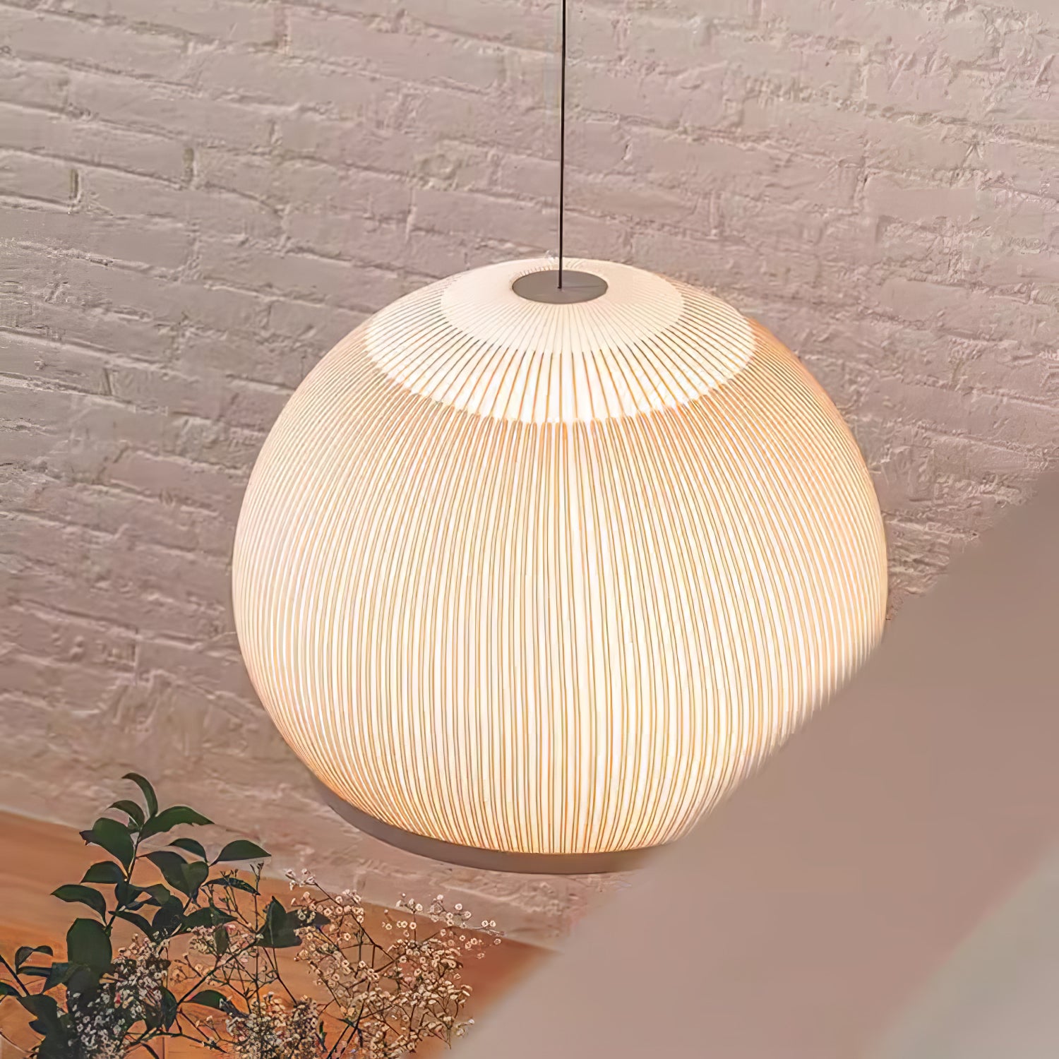 Modern Lantern Knit Pendant Light - Handwoven Rattan Hanging Lamp for Bedroom, Living Room, and Dining Room - Cozy Boho Home Decor with Warm Ambient Lighting