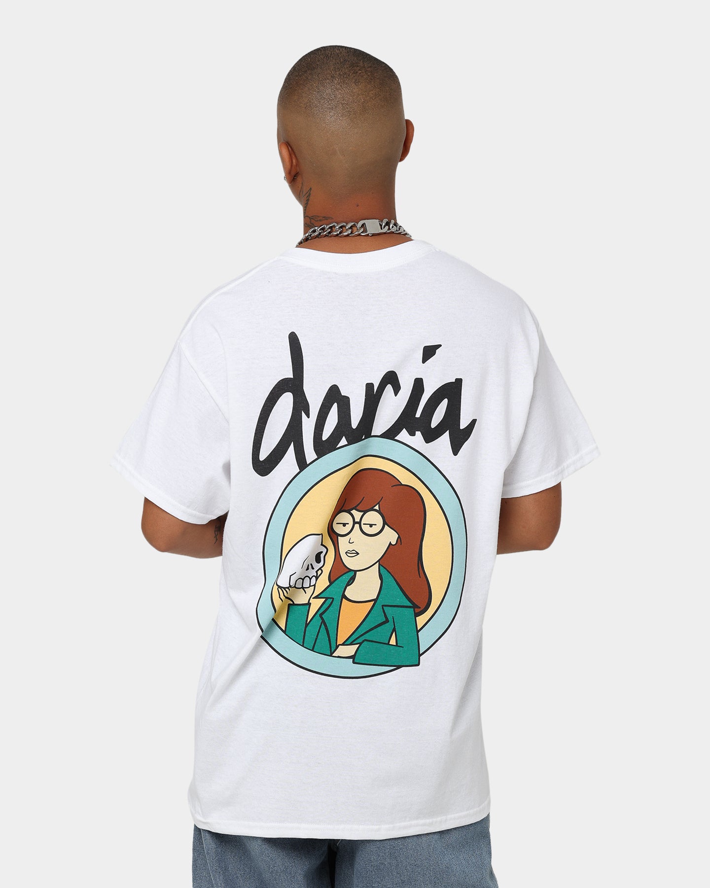 American Thrift X Daria Pocket T-Shirt - Women's White Vintage Graphic Tee for Casual Wear & Street Style Outfits