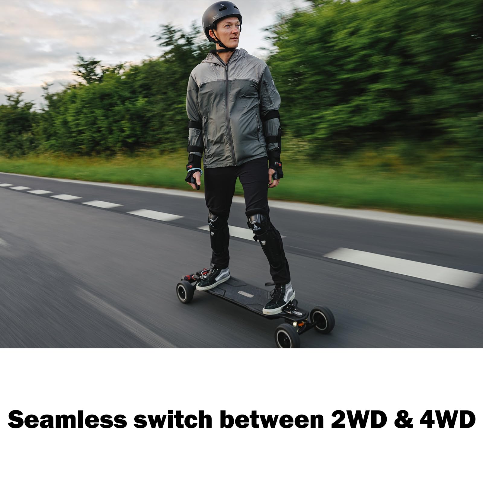 Exway Atlas & Atlas Pro All-Terrain Electric Skateboard - 35MPH Top Speed, 24 Mile Range Off-Road Mountain Board with AUXPack Battery Option | Professional Adult Electric Longboard for Commuting, Trail Riding & Adventure Sports