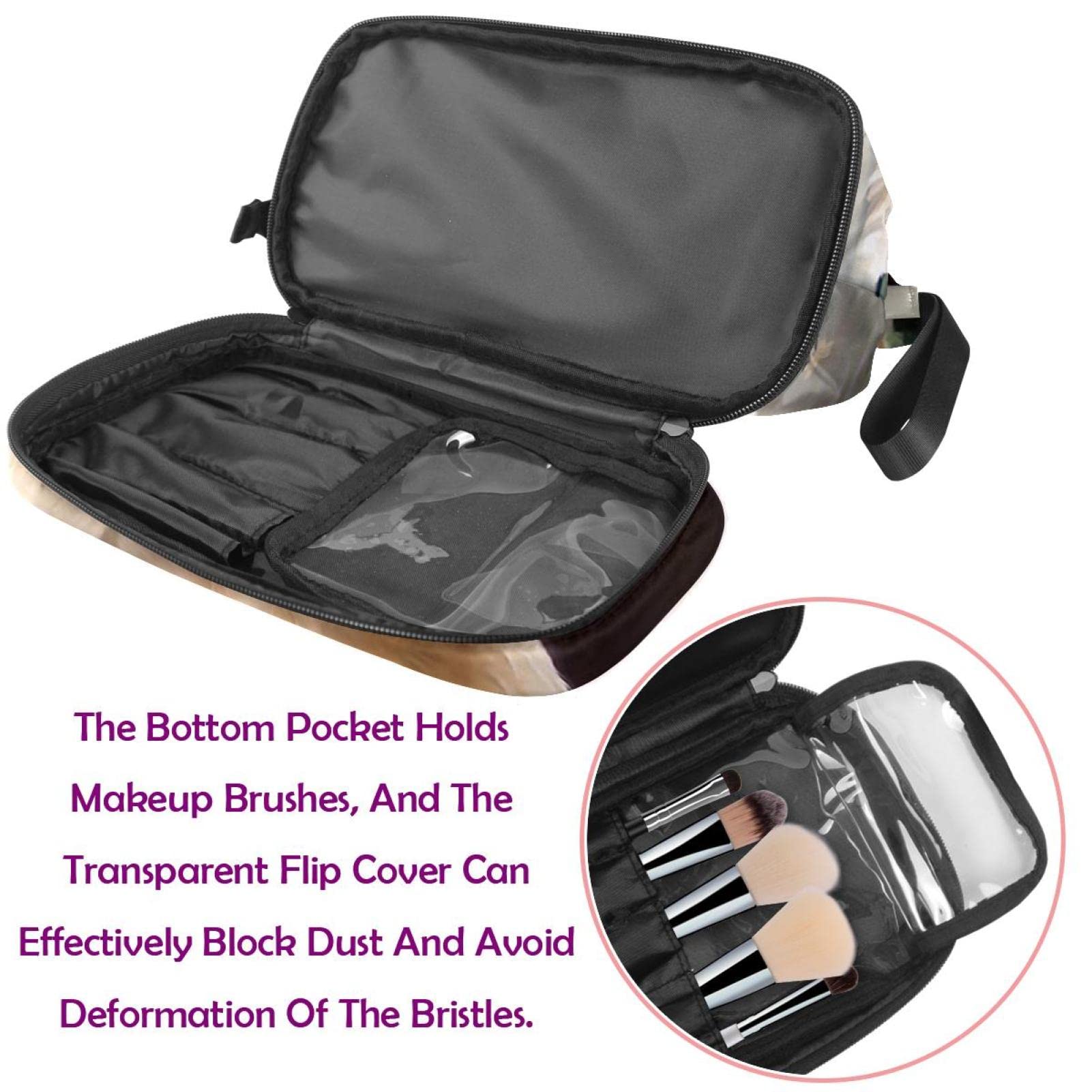 Golden Retriever Dog Print Large Travel Cosmetic Bag - Waterproof Makeup Organizer for Women, Toiletry Bag for Travel, Gym & Daily Use