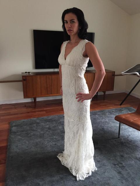Nicole Miller NM9978 Elegant Lace Wedding Gown - White Bridal Dress for Church Ceremony & Beach Weddings