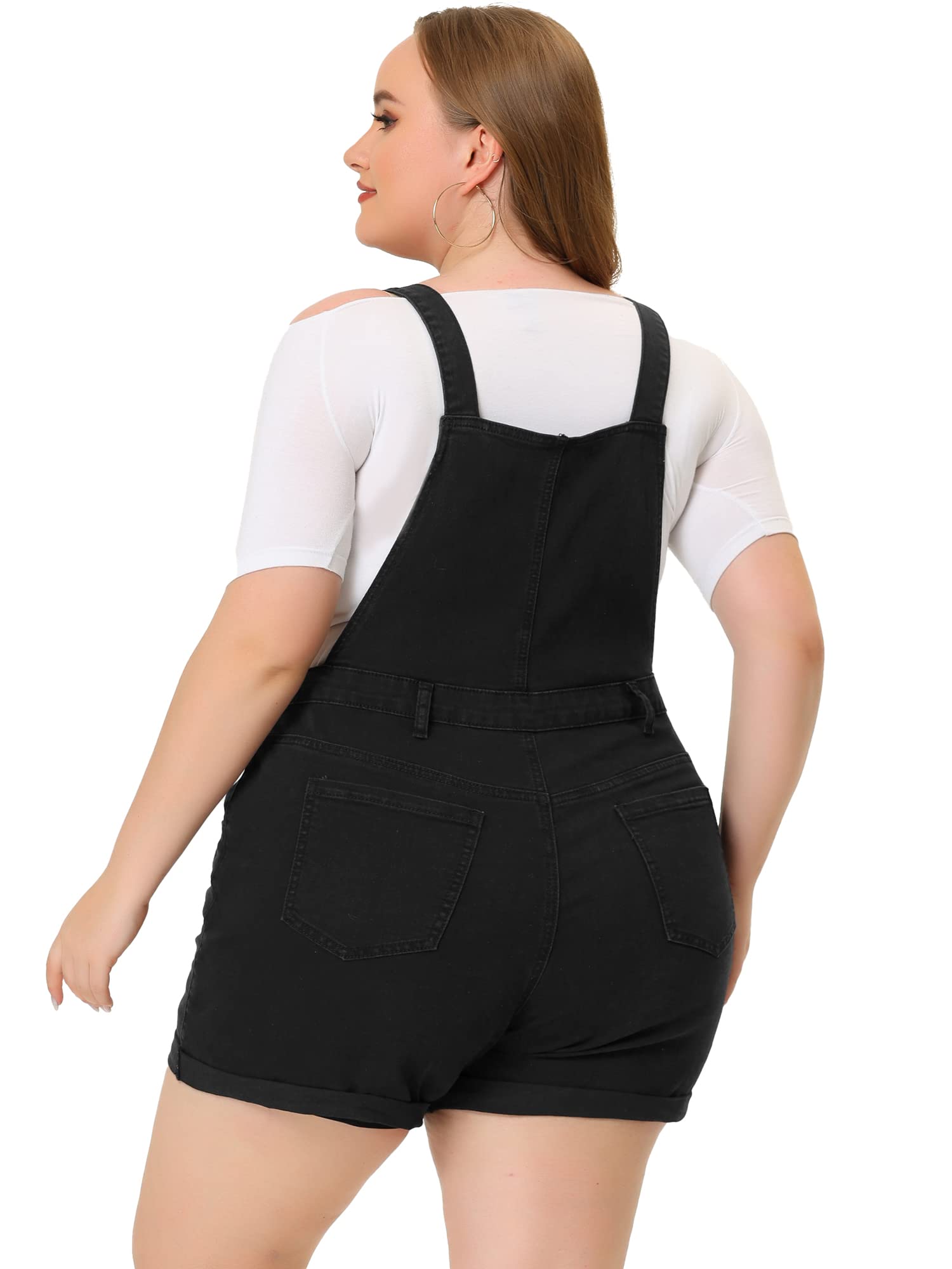 **Agnes Orinda Women's Plus Size Denim Overalls with Roll Hem & Pockets - Casual Jean Jumpsuit for Summer Outfits, Gardening & Outdoor Activities**