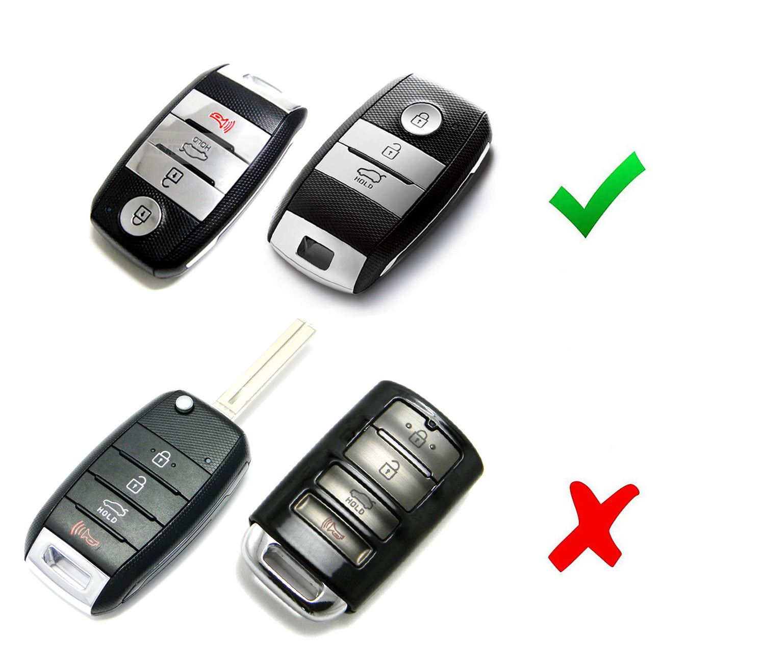 Durable Chrome Black TPU Key Fob Cover for Kia Optima K5 Sorento Carens Forte Soul - Protective Case for Car Keys, Perfect for Everyday Use and Travel