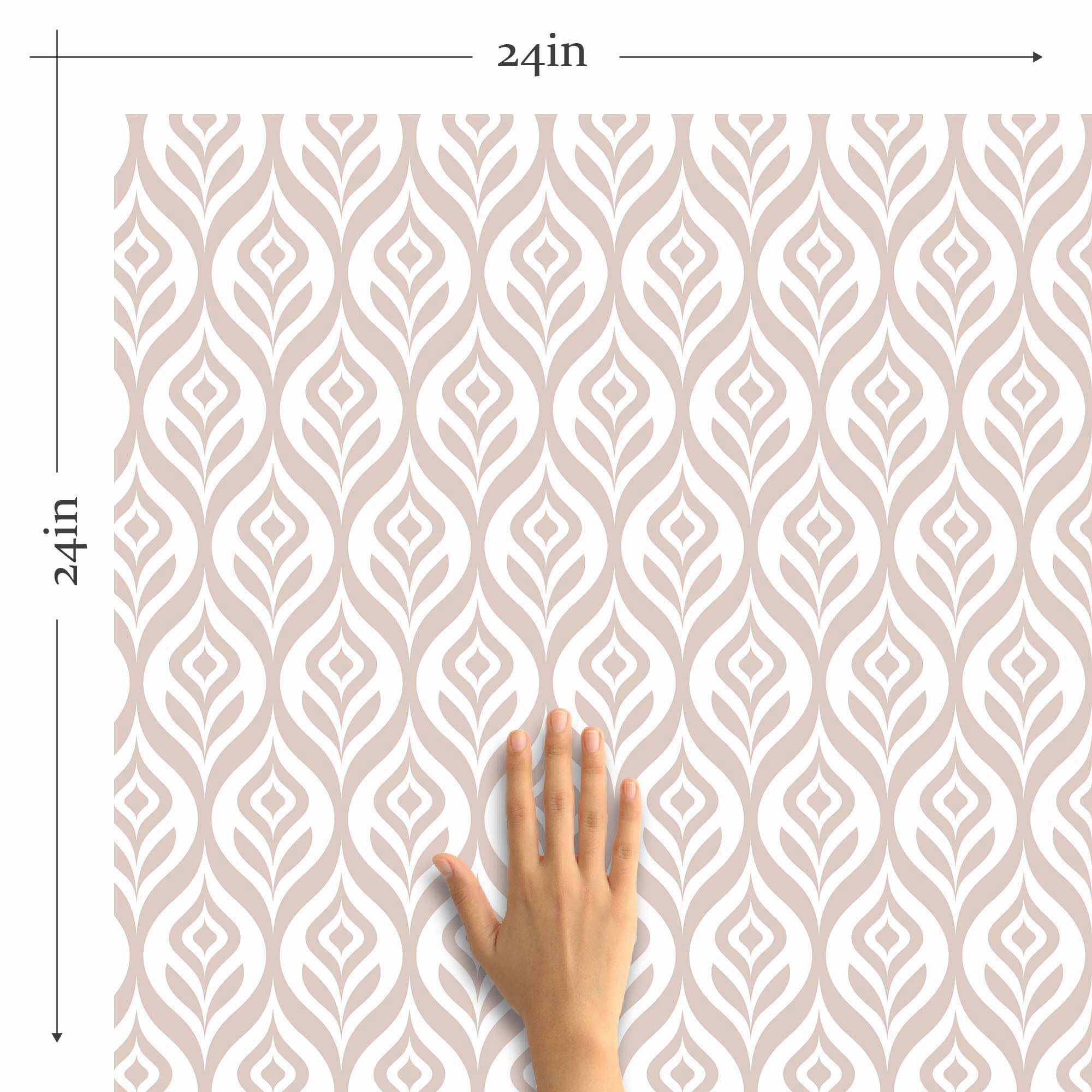 Beige Lattice Peel and Stick Removable Wallpaper - Self-Adhesive Decorative Wall Covering for Bedroom, Living Room, Office & Nursery Decor