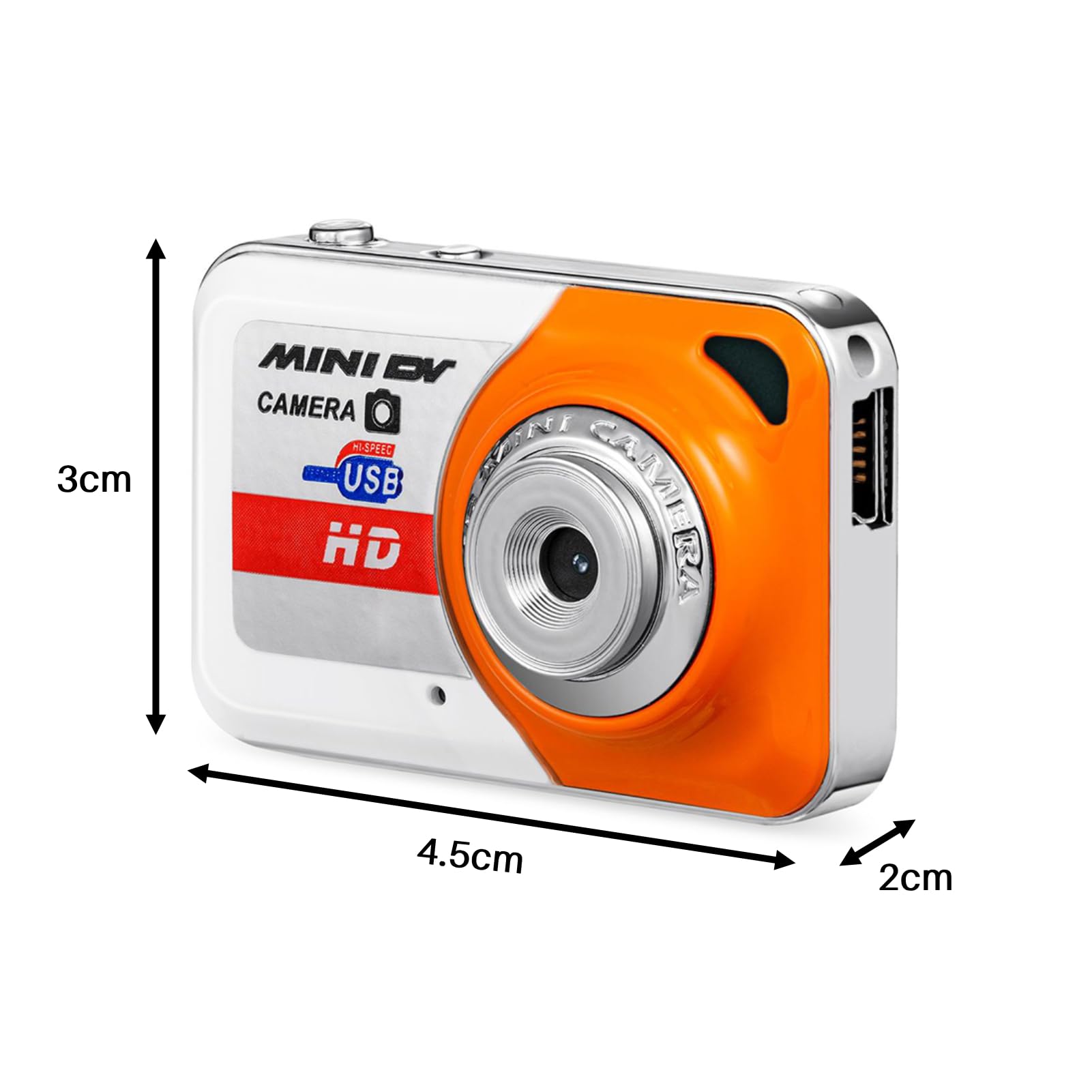 Andoer X6 Mini Keychain Camera - 32GB, Portable for Kids Photography & Video Recording - Orange