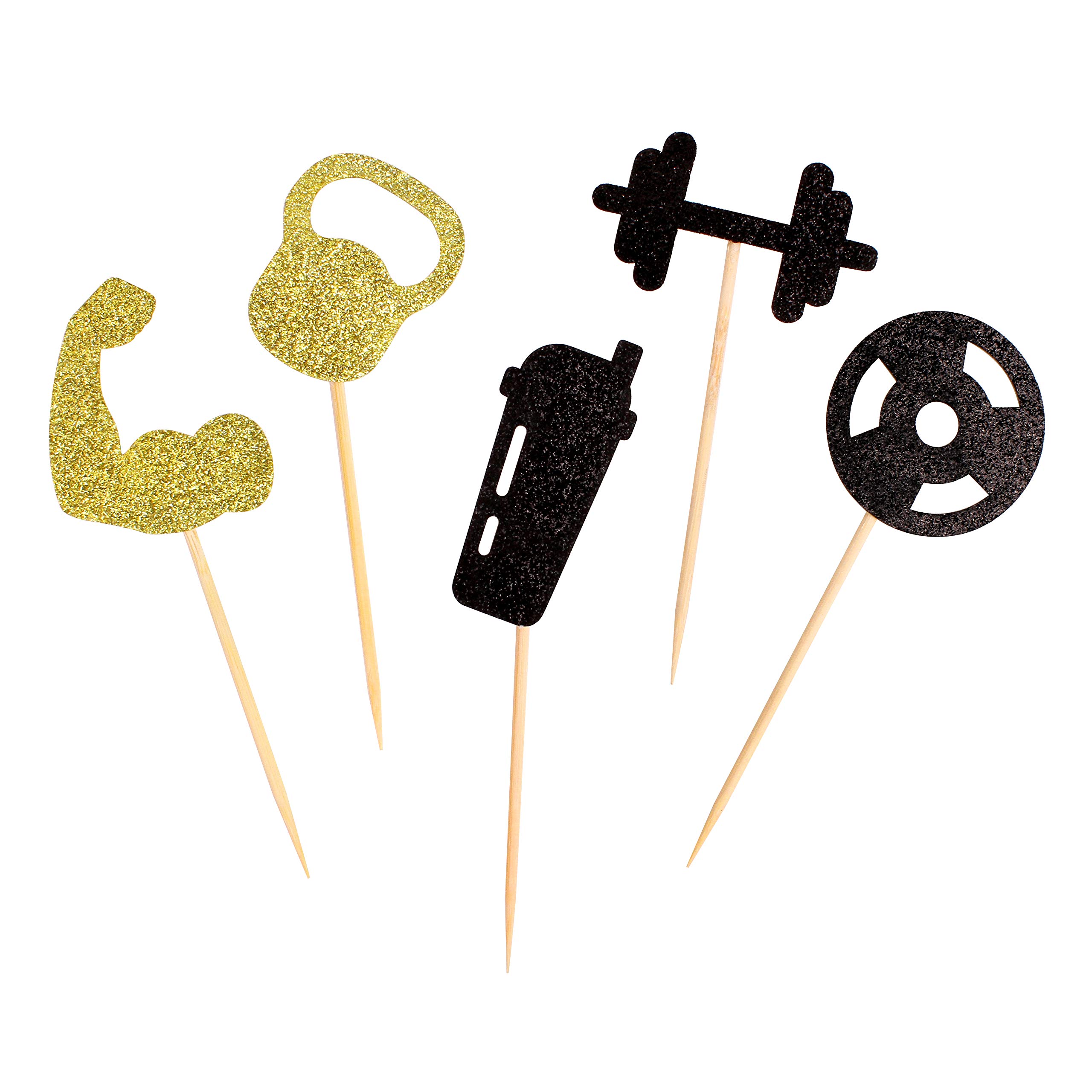 30PCS Gym Theme Cupcake Toppers - Weight Lifting & Fitness Themed Birthday Party Decorations - Perfect for Workout Parties, Bodybuilding Celebrations & Gym-Inspired Events