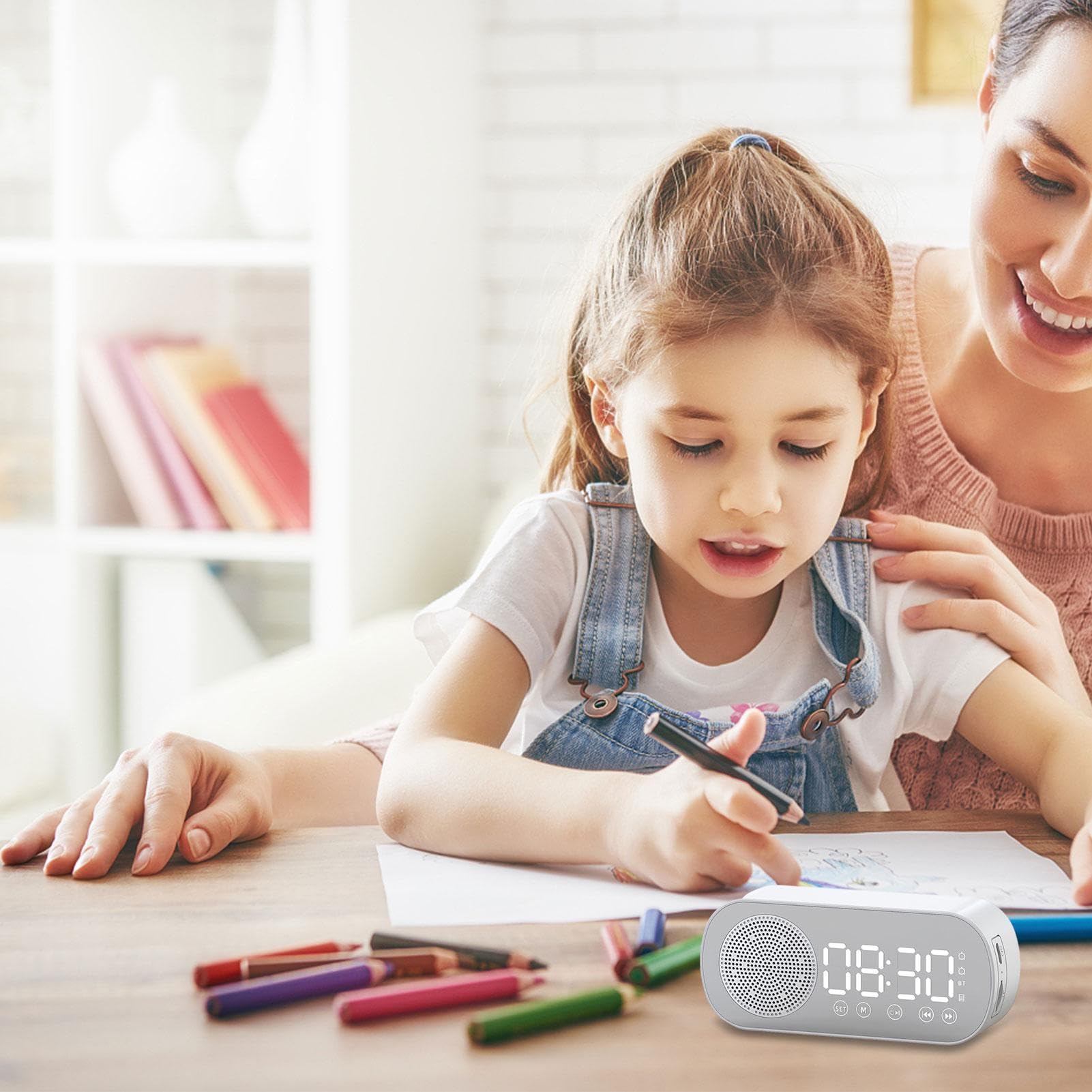 Digital Alarm Clock with FM Radio, LED Display & Speaker - Bedroom, Office, Nightstand Clock for Adults & Teens - Perfect for Home, Dorm, Travel & Gift Giving