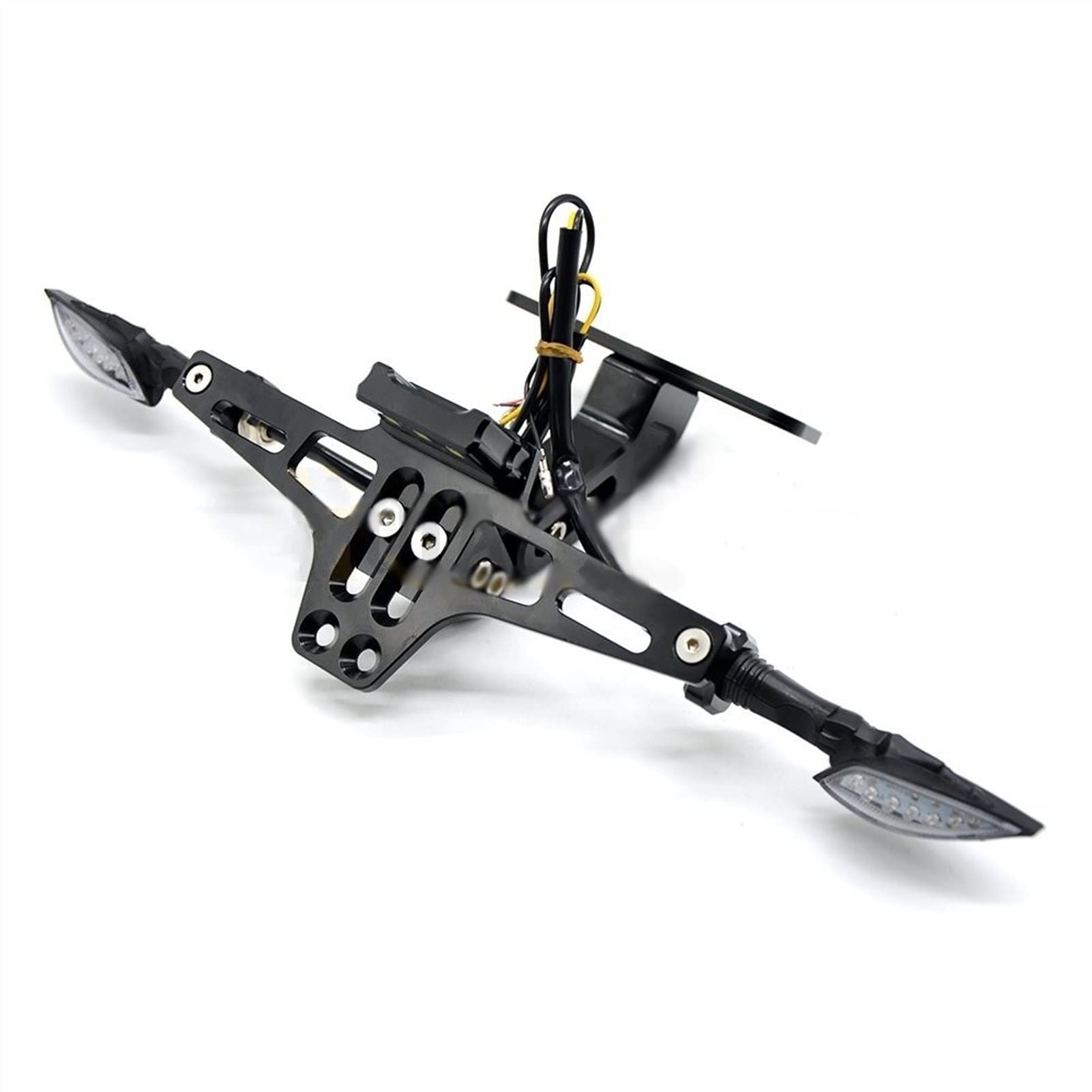 BMW F R K 650 700 800 1200 1300 GS R RS Adventure Motorcycle License Plate Bracket Holder - Black - Durable Metal Frame for Number Plate Mounting - Perfect for Off-Road & Street Riding