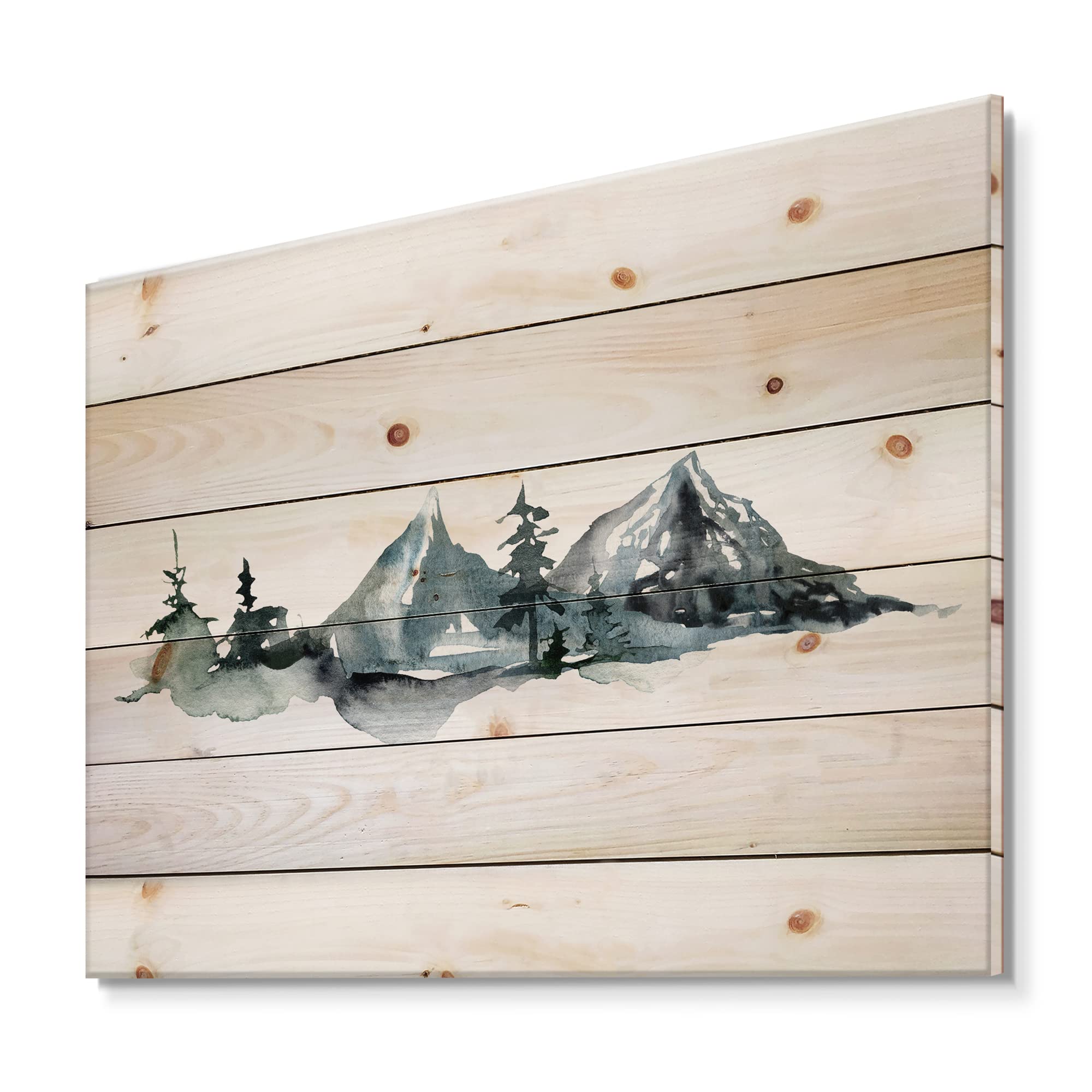 Minimalist Winter Forest Wood Wall Art - Modern Pine Decor for Living Room