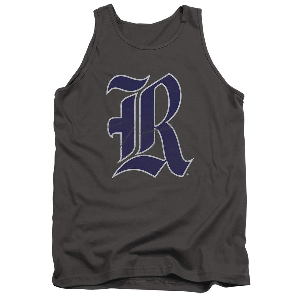 Rice University Official Distressed Unisex Tank Top - Charcoal, Large | Comfortable Cotton Tee for College Fans, Alumni & Sports Events