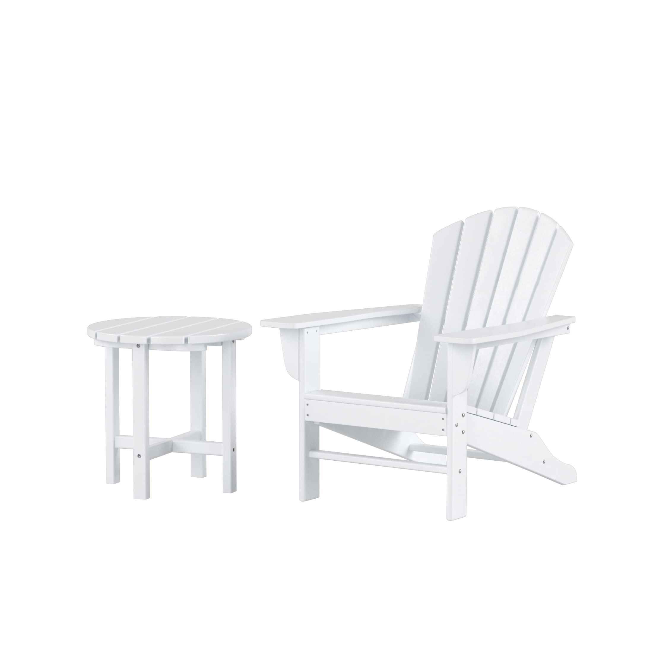 **WestinTrends Dylan Outdoor Adirondack Chair with Side Table Set - Durable Patio Furniture for Garden, Deck, Poolside & Backyard Relaxation**