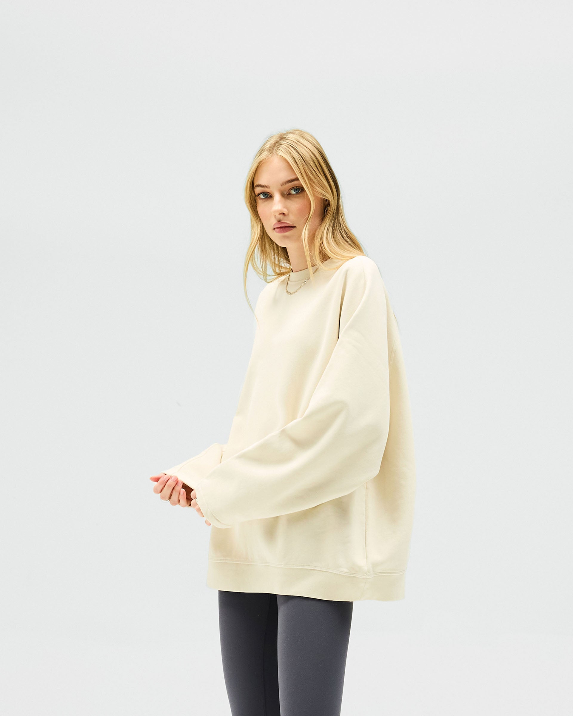 Owners Club Relaxed Sweater - Soft Oat Milk Color Cozy Pullover | Perfect for Casual Wear, Coffee Dates & Fall Layering