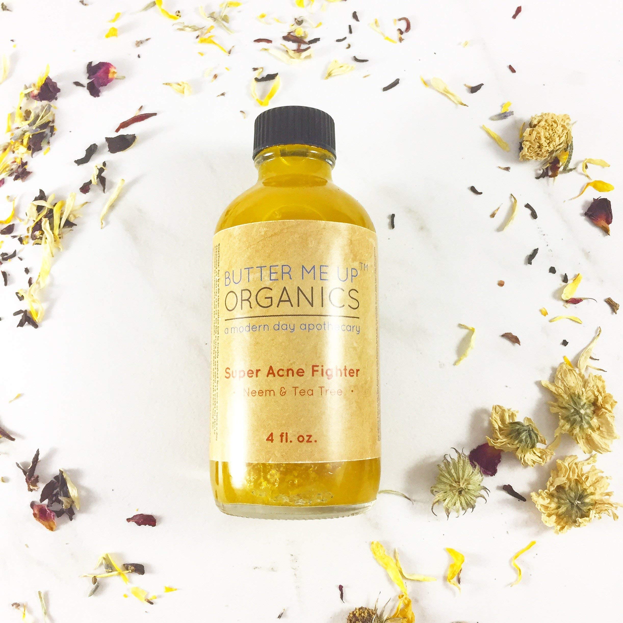 Organic Acne Treatment for Face - Natural Essential Oils for Acne, Cystic & Hormonal Acne - Reduces Acne Scars - Butter Me Up Organics - Perfect for Daily Skincare Routine & Sensitive Skin Care