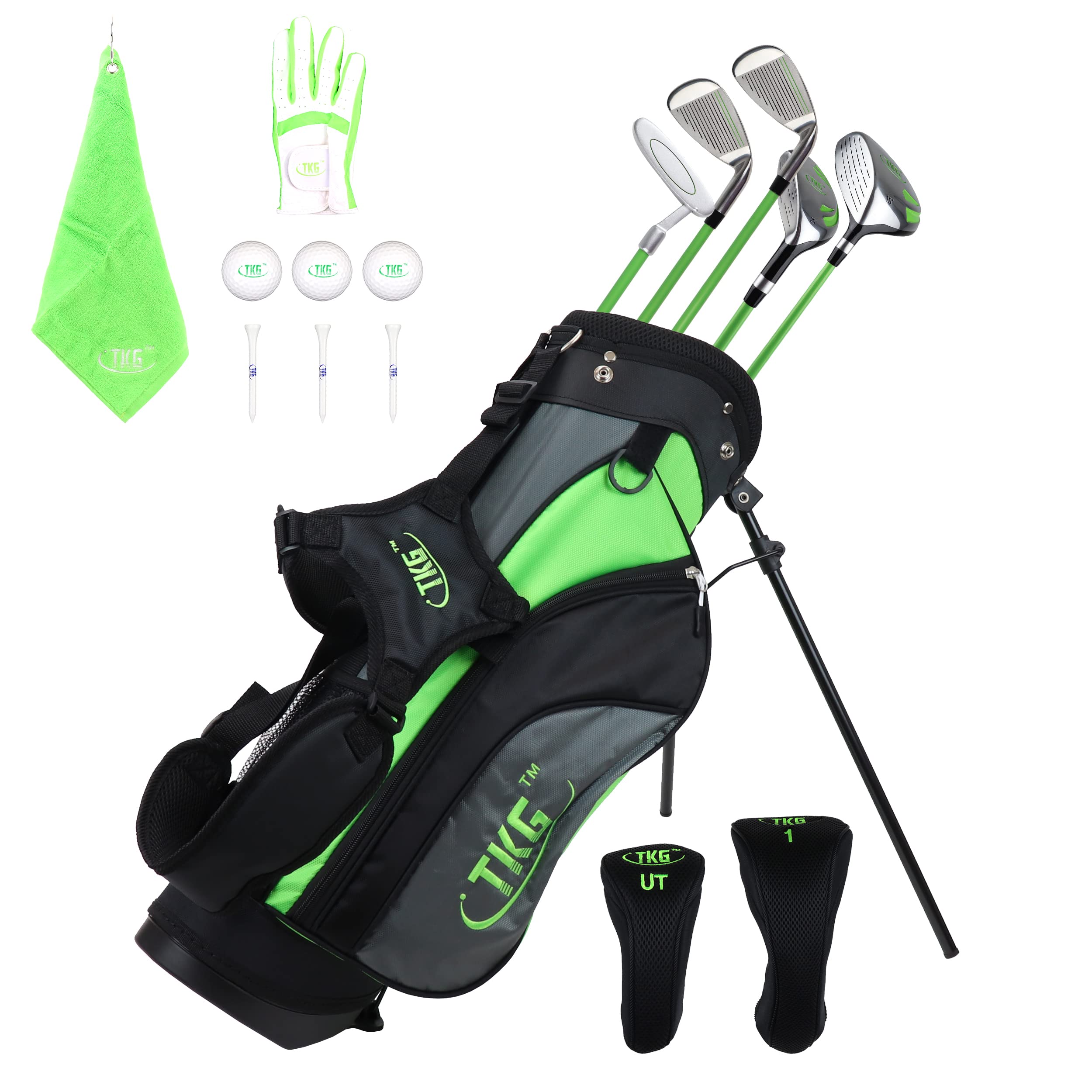 **Junior Golf Clubs Set for Kids - Complete Youth Golf Set with Clubs, Stand Bag, Rain Cover, Glove, Towel, Tees & Balls | Perfect for Boys & Girls | Ideal for Practice, Training & Outdoor Play**