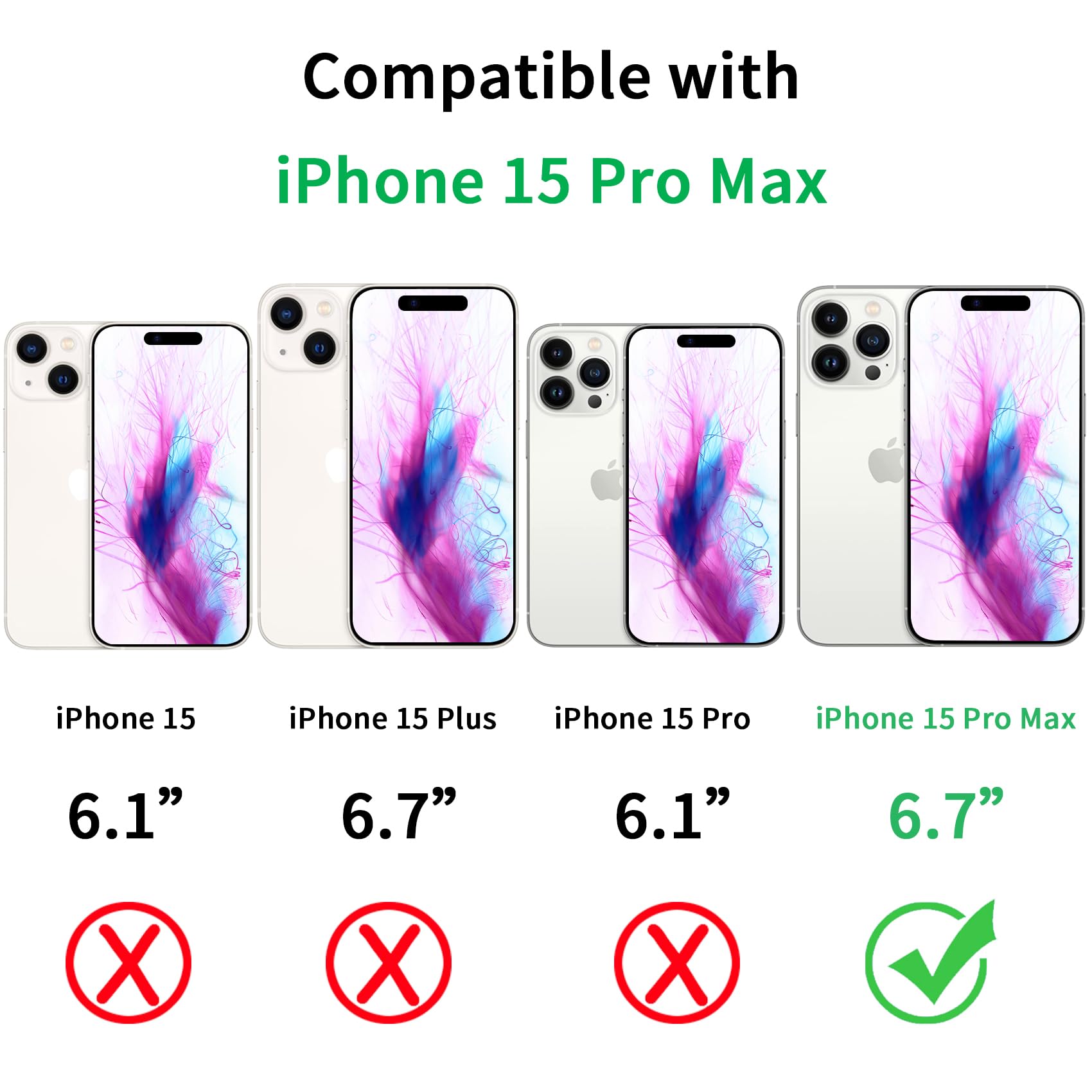 Magnetic iPhone 15 Pro Max Case - Slim Clear Protective Cover with MagSafe Wireless Charging, Anti-Scratch & Shockproof Design - Perfect for Daily Use, Travel & Outdoor Activities
