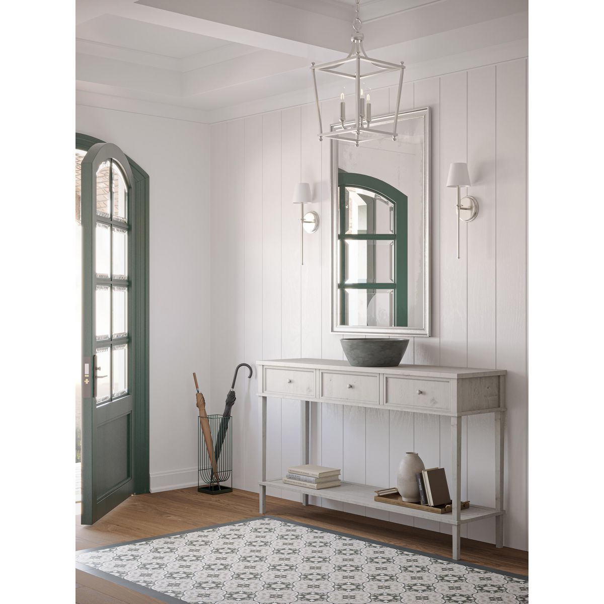 Parkhurst Collection Three Light Foyer Chandelier - Elegant Entryway Lighting Fixture for Hallway, Staircase & Dining Room Decor