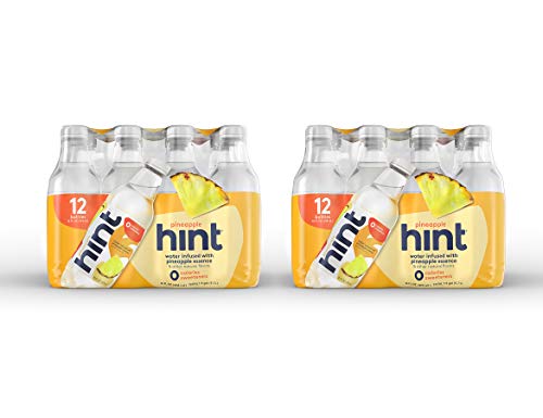 Hint Water Pineapple Infused Water - Zero Sugar, Zero Calorie, No Sweeteners, No Preservatives, No Artificial Flavors - 16 Fl Oz (Pack of 24) - Perfect for Hydration, Weight Loss & Healthy Lifestyle