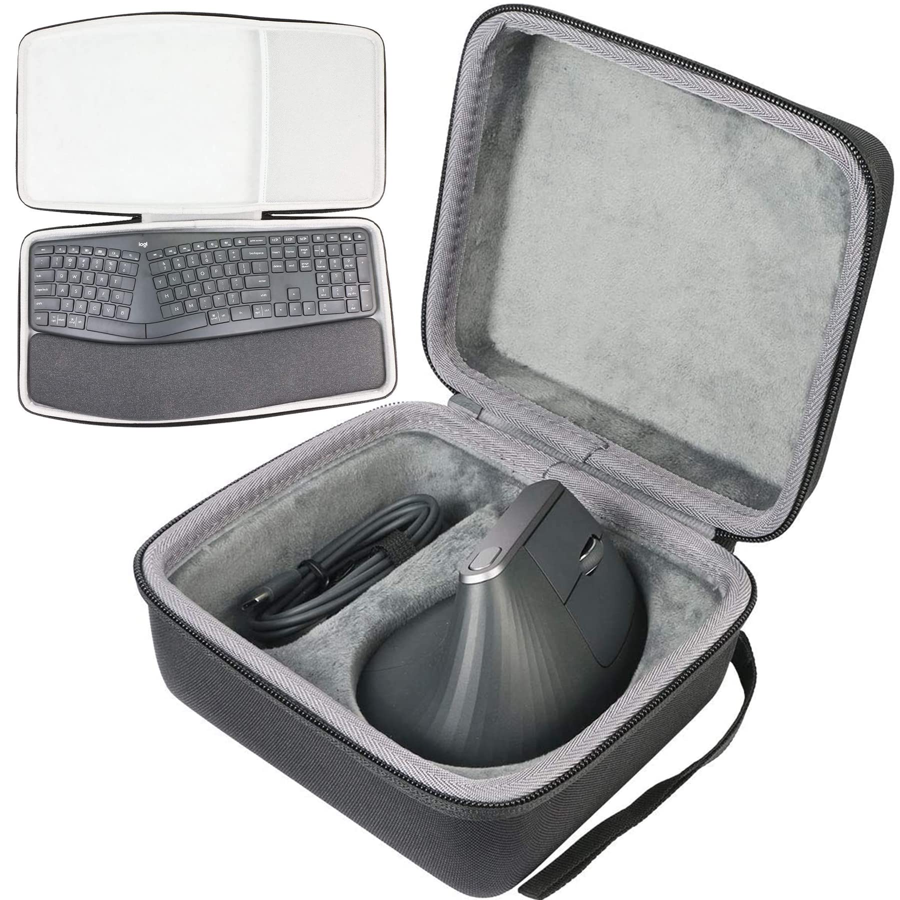 Premium Hard Travel Case for Logitech MX Vertical Mouse & Ergo K860 Keyboard - Protective Storage for Office, Home & Business Trips