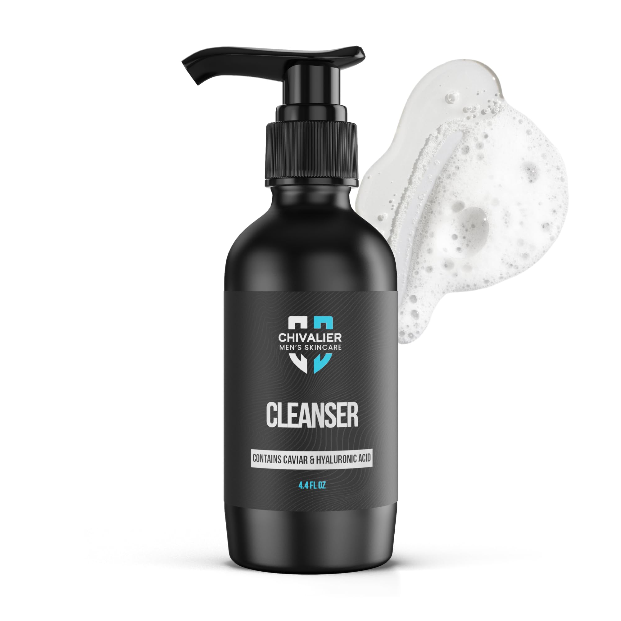 Premium Men's Facial Cleanser with Caviar Extract & Hyaluronic Acid - Deep Cleansing Beard Wash & Anti-Aging Skin Care for Men - Ideal for Daily Face Wash Routine & Pre-Shave Preparation