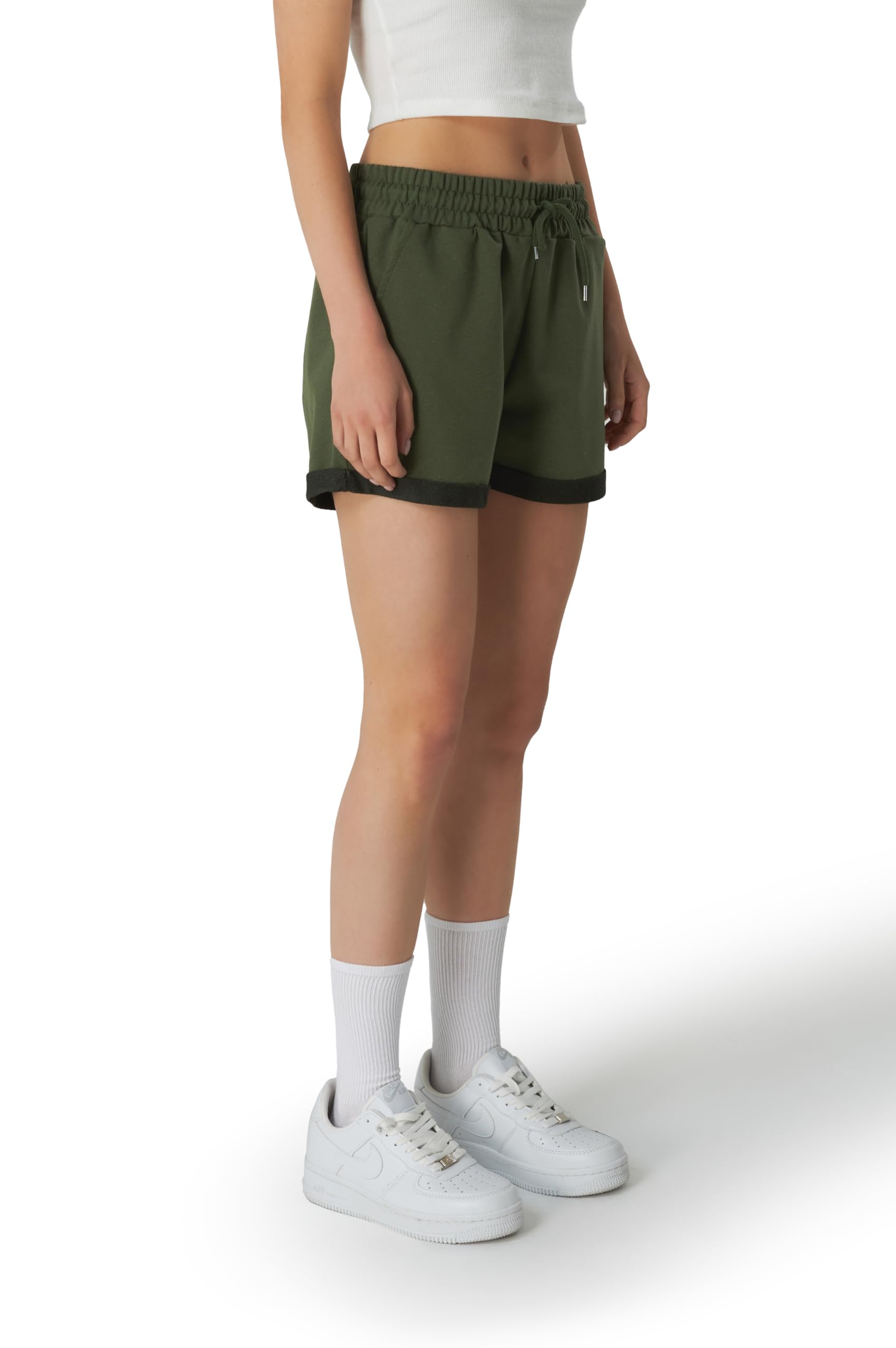 Smith & Solo Women's Cotton Athletic Shorts - High Waist Gym Shorts for Running, Yoga, Fitness - Breathable Summer Workout Shorts for Jogging, Sports & Active Lifestyle