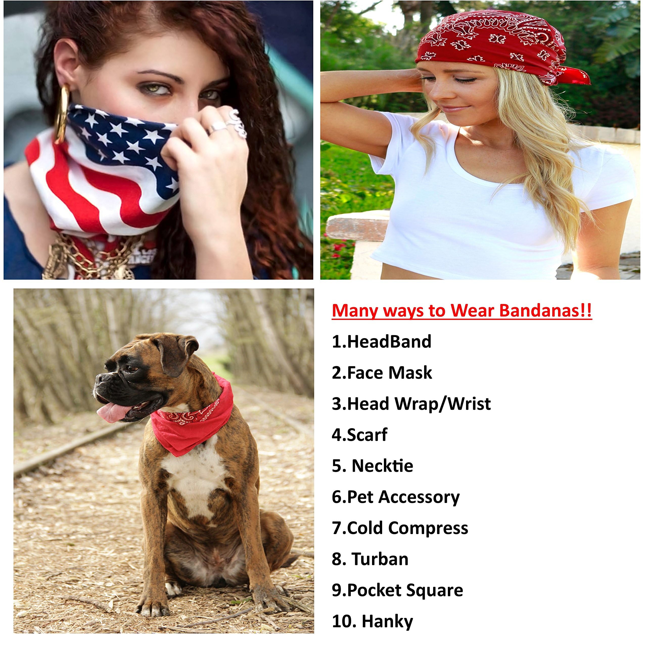 50 Pack Western Style Bandanas for Men & Women - Bulk Cowboy Bandanas for Rodeo, Horse Riding, Music Festivals & Outdoor Events