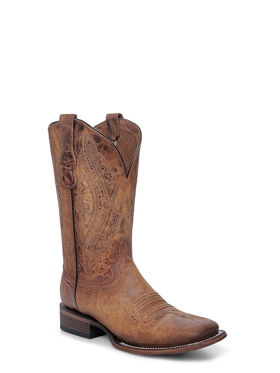 L6300 Men's Embroidered Honey Wide Square Toe Circle G Cowboy Boots - Western Style Riding & Country Fashion for Men