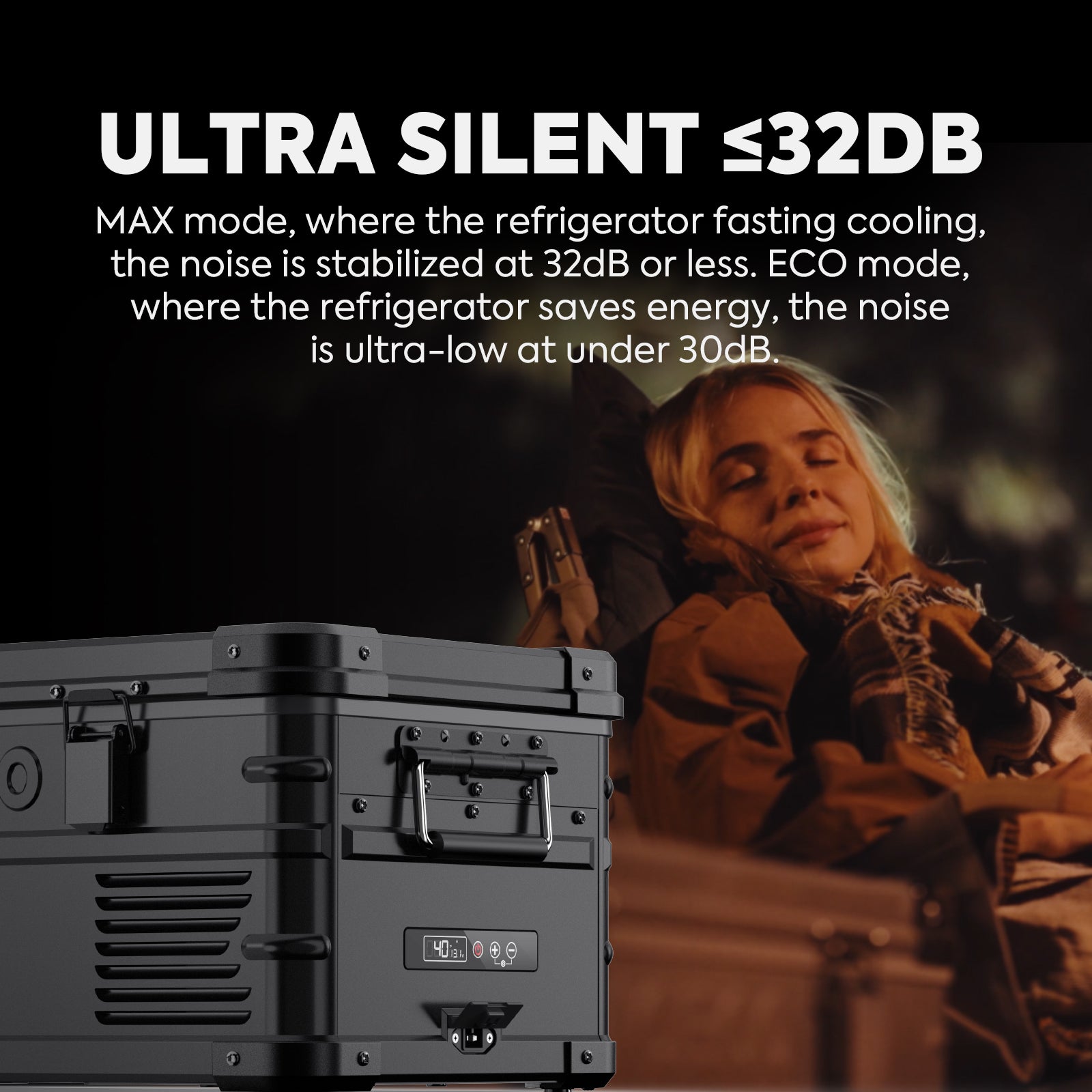 ICECO 21QT APL20 Black Single Zone Aluminum Freezer with Magnetic Power Bank - Portable Freezer for Camping, Road Trips & Outdoor Adventures