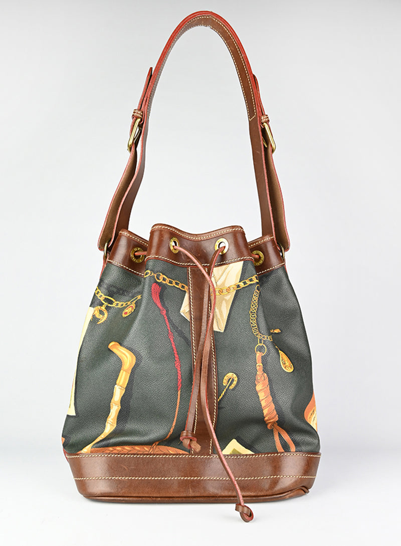 Etro Green Floral Bucket Bag for Women - Stylish Leather Shoulder Handbag - Perfect for Travel, Shopping & Everyday Use