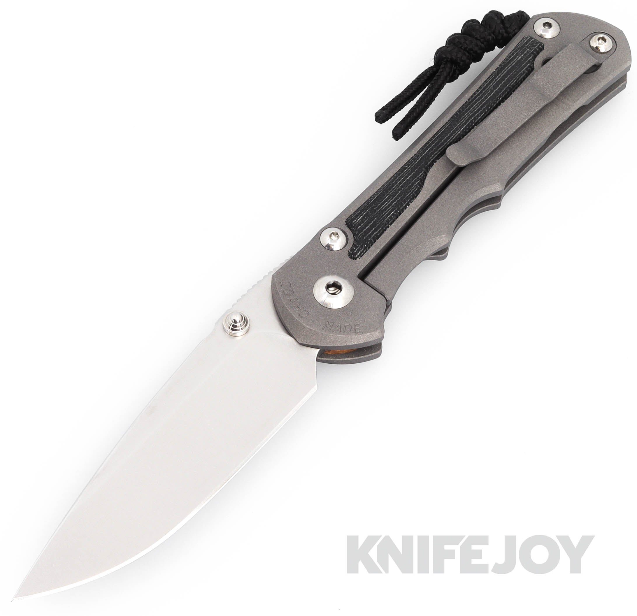 Chris Reeve Knives Large Inkosi Left-Handed Drop Point Folding Knife - MagnaCut Blade, Black Canvas Micarta Inlay & Titanium Handles - EDC, Camping, Hunting & Outdoor Survival Tool