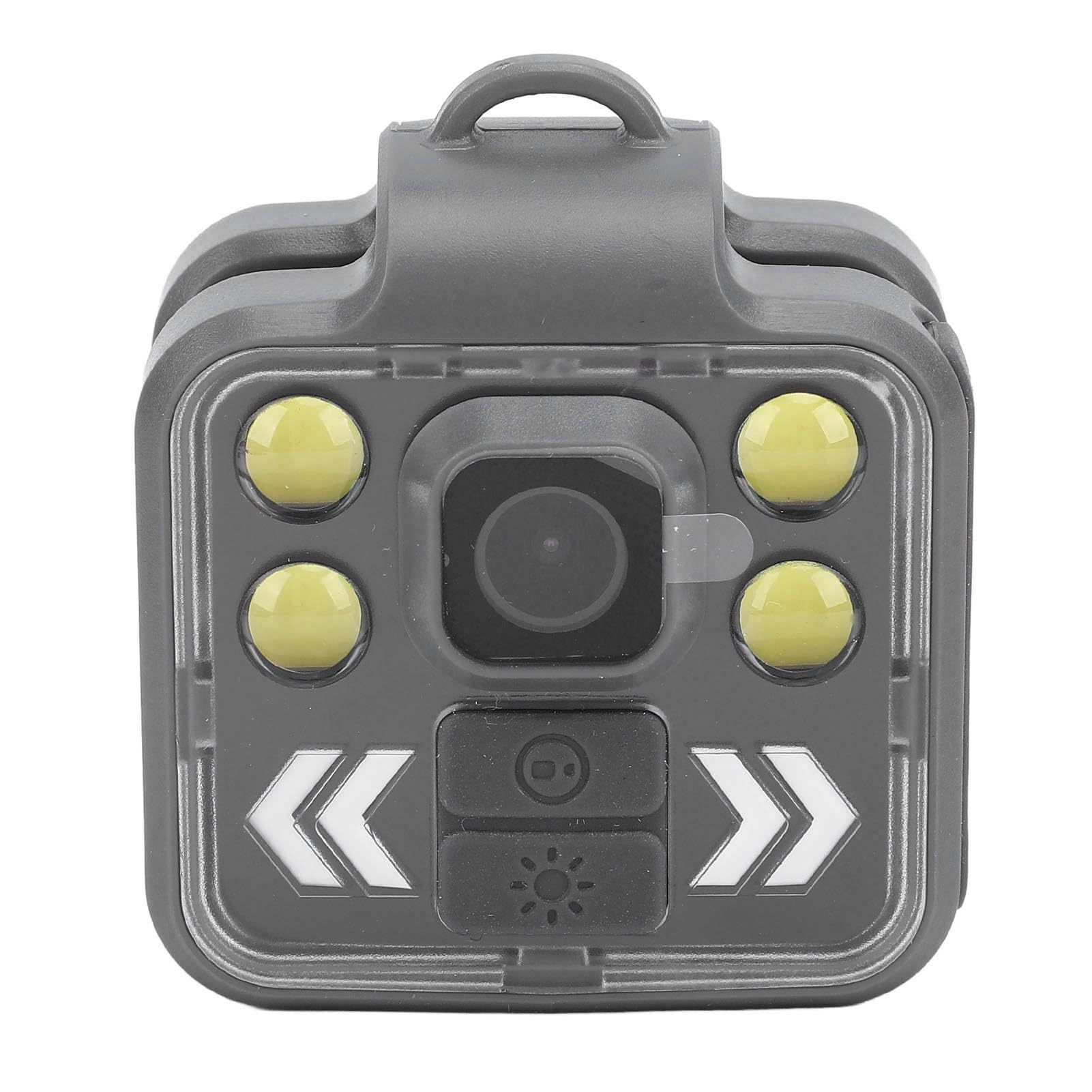 Jopwkuin Pocket Video Camera - 4K Sports Action Camera with Warning Light & Flashlight, IP65 Waterproof for Hiking, Cycling, Camping & Outdoor Adventures
