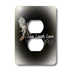 3dRose Live Laugh Love Outlet Cover - Decorative Electrical Wall Plate - Home Decor for Bedroom, Living Room, Kitchen - Motivational Quote Design - Easy DIY Installation