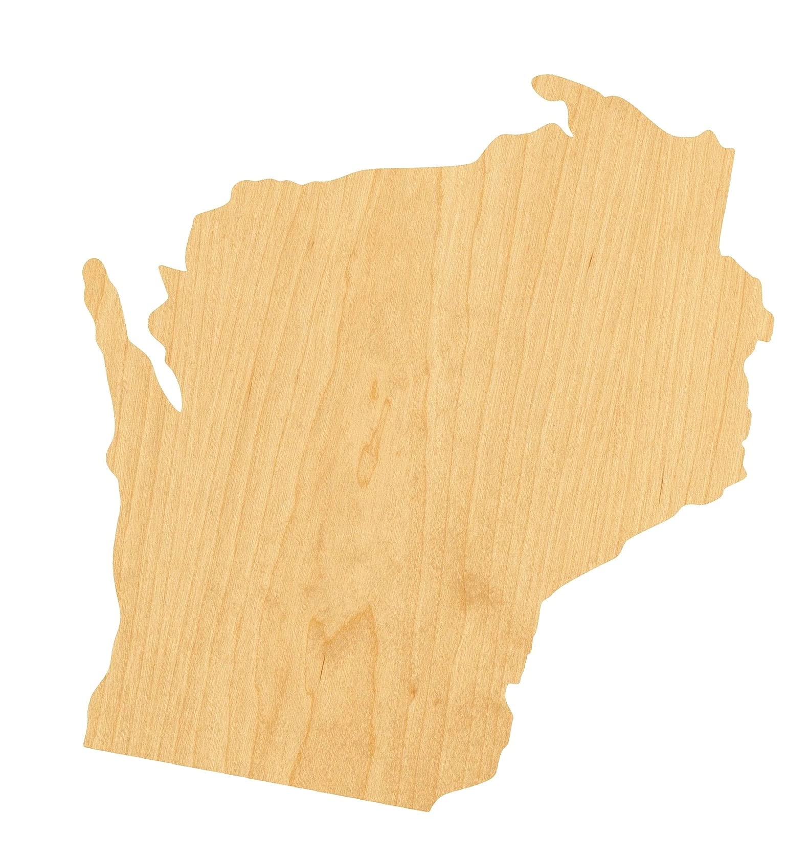 1pc Wisconsin Laser Cut Wood Shape - 1/8