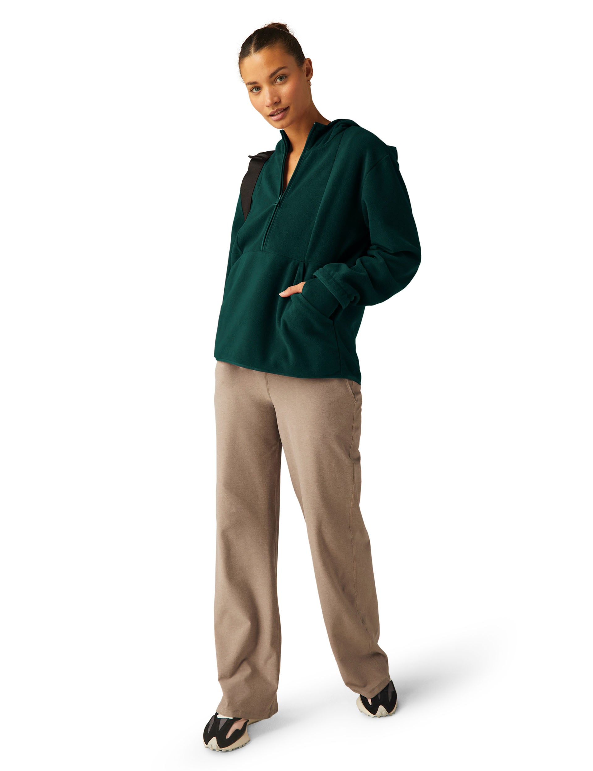 Urban Explorer Half Zip Pullover - Dark Spruce Green | Lightweight Fleece Jacket for Hiking & Outdoor Adventures