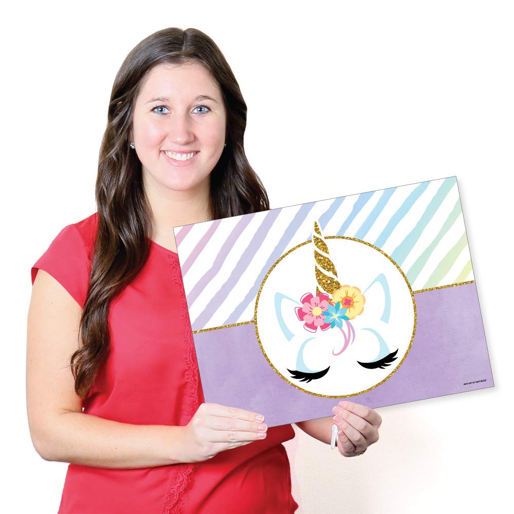 Rainbow Unicorn Party Table Decorations - Set of 16 Magical Placemats for Baby Showers, Birthday Parties & Celebrations - Perfect for Unicorn-Themed Events & Kids Room Decor