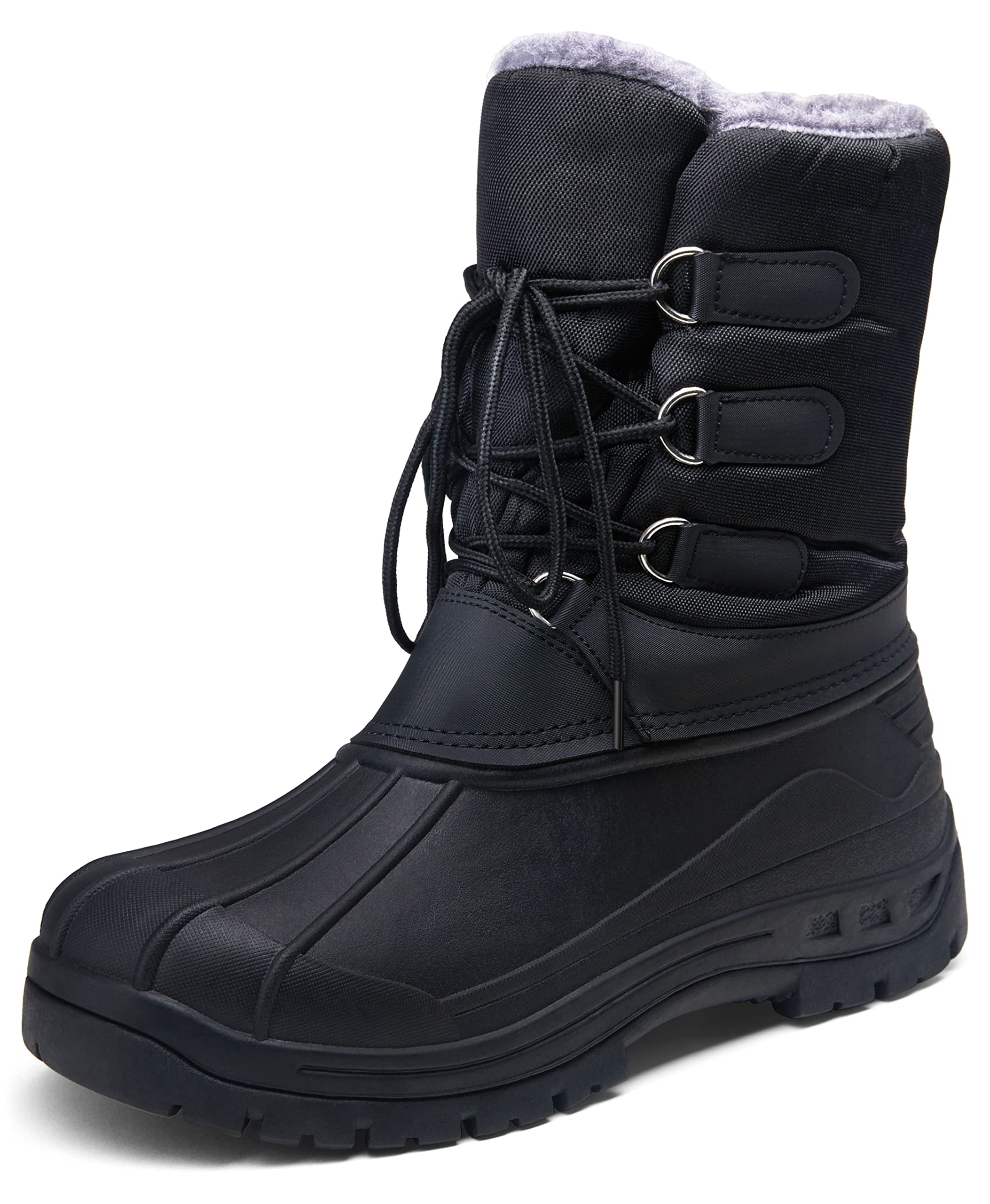 Jousen Men's Winter Boots - Lightweight Waterproof Snow Boots with Fur Lining for Warmth | Ideal for Hiking, Snowy Weather & Outdoor Activities