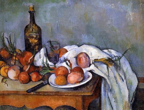 Paul Cezanne Still Life with Red Onions Art Print - 18x24 Inch Premium Canvas Wall Decor for Living Room, Bedroom & Office