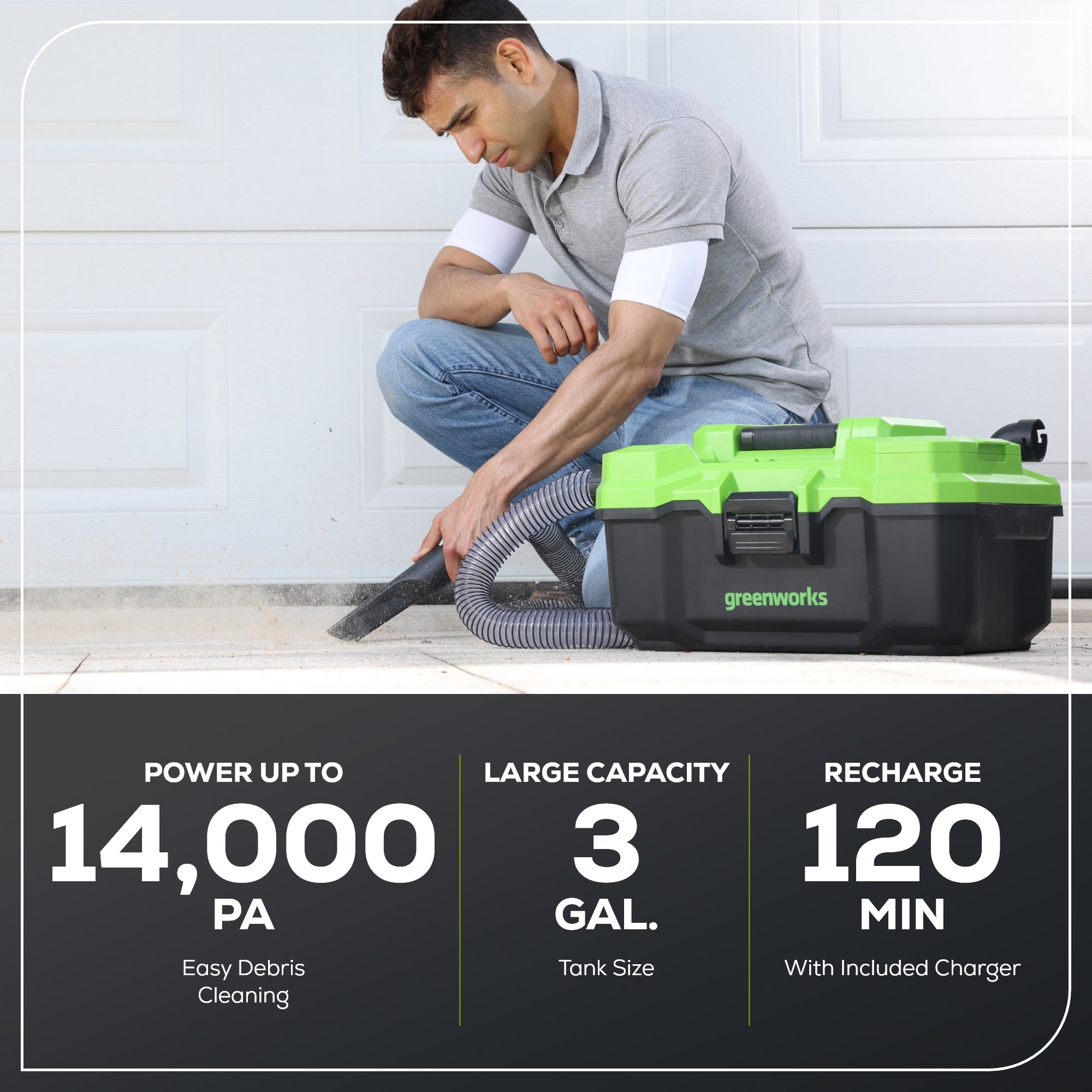 40V Brushless Cordless Wet Dry Vacuum Cleaner - 3 Gallon Capacity, 4.0Ah Battery & Charger Included - Perfect for Garage, Workshop, and Home Cleaning