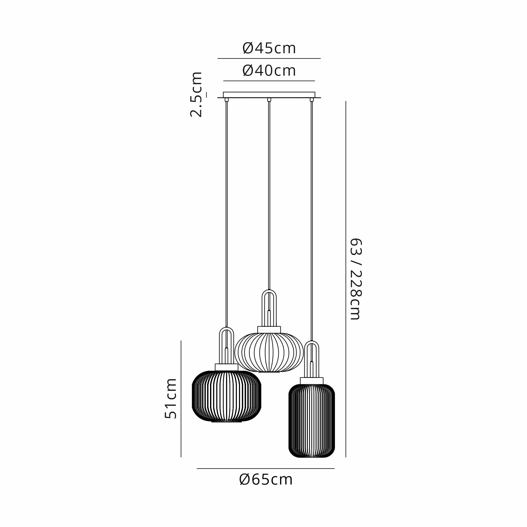 Stylish Cadiz 3-Light Cluster Pendant - Modern Ceiling Lighting Fixture for Dining Room, Kitchen Island & Living Room Decor