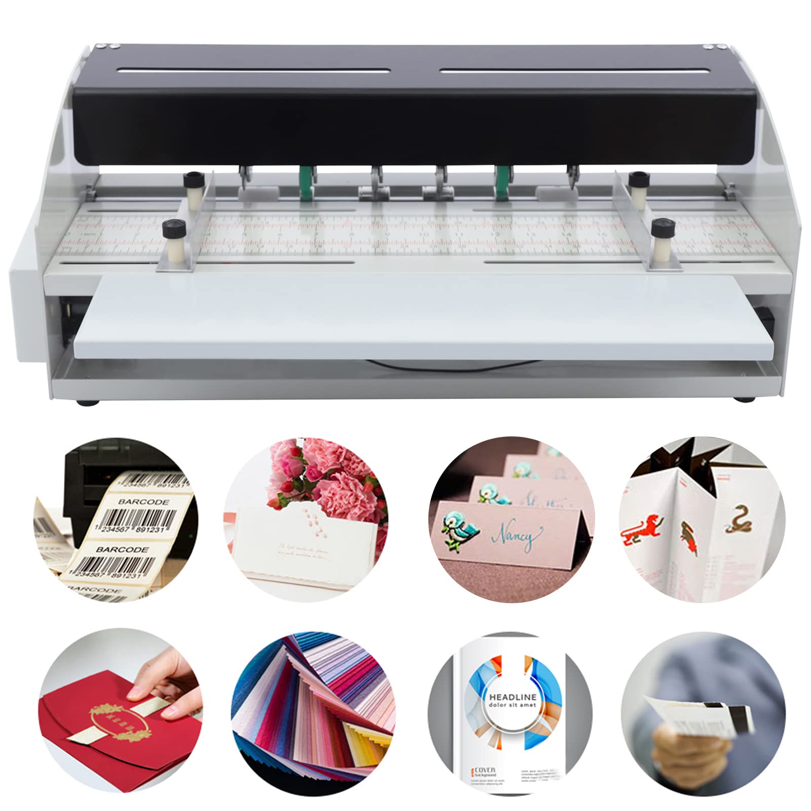 Electric Paper Creasing Machine 110V - 3-in-1 Card Scorer, Perforator & Cutter | Heavy Duty Steel Construction | Perfect for DIY Greeting Cards, Invitations & Craft Projects (Model QY-H500)