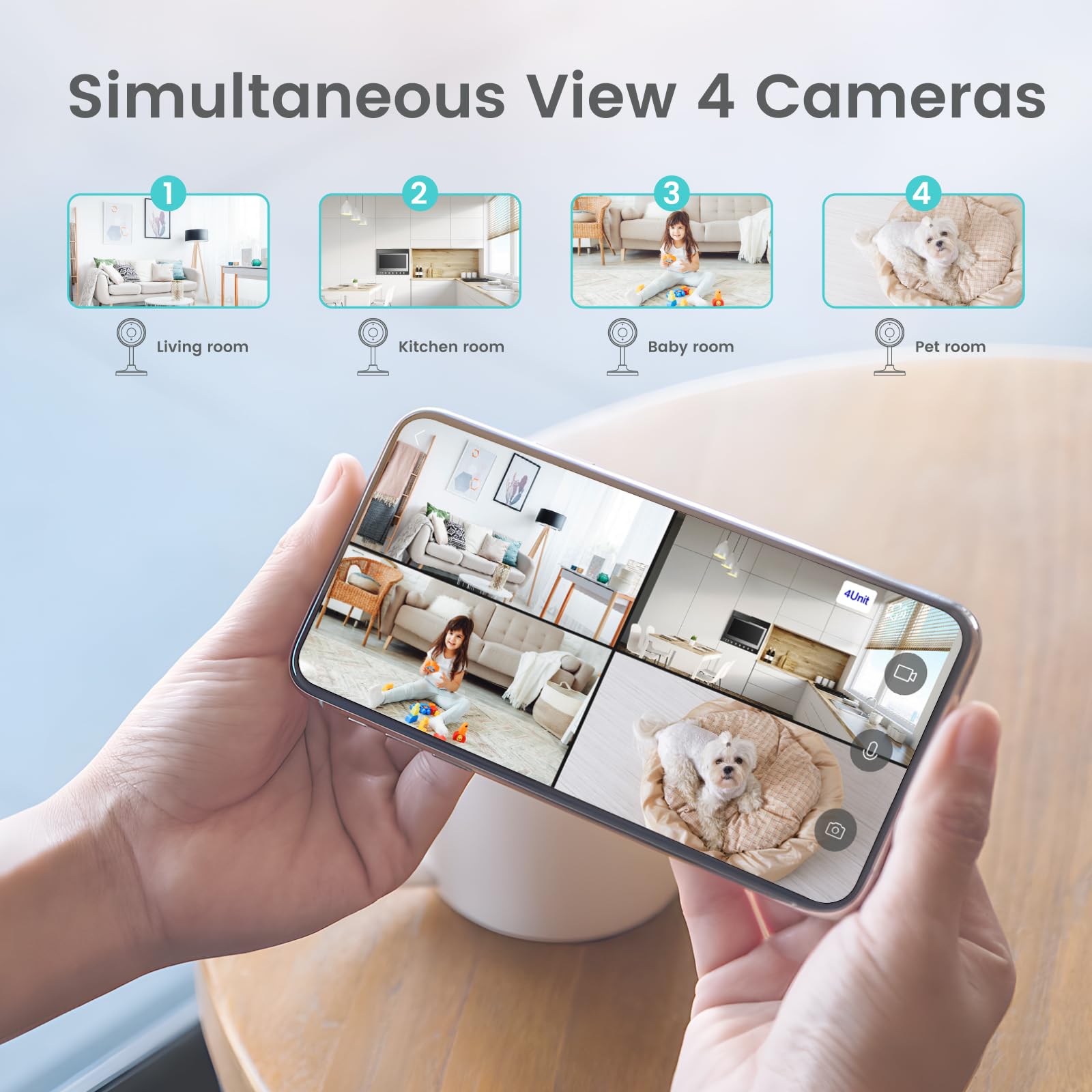 Litokam 2K Indoor Security Camera with Night Vision - WiFi Pet Camera, Baby Monitor & Home Surveillance with Motion Detection, 2-Way Audio, Alexa Compatibility | Perfect for Home Security, Pet Monitoring & Baby Watching