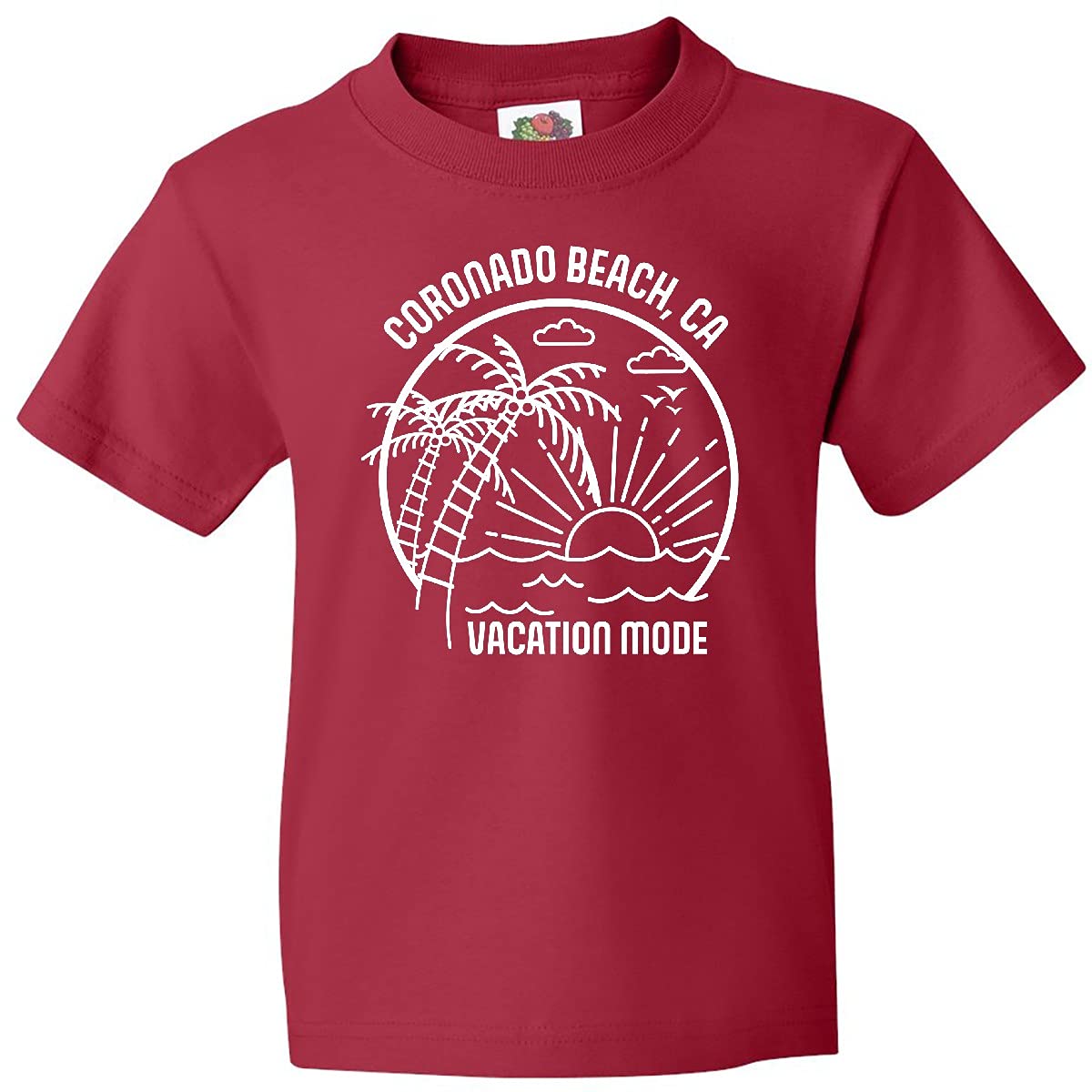 Inktastic Summer Vacation Mode Coronado Beach California Youth T-Shirt - Fun Beach Trip Outfit for Kids & Teens - Perfect for Summer Holidays, Beach Parties & Family Vacations