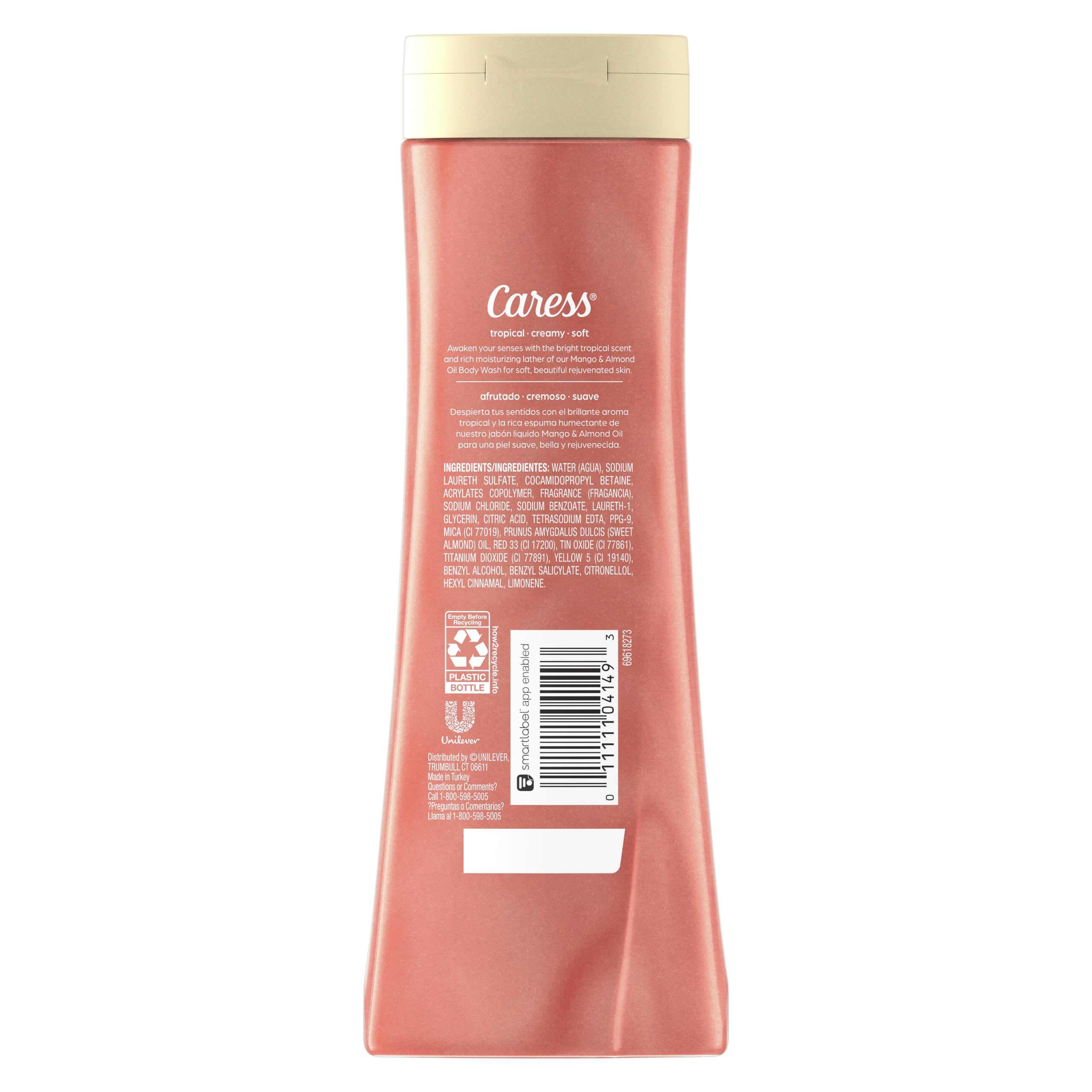 Caress Mango Almond Oil Body Wash - Moisturizing for Smooth Skin - 20oz (Pack of 2) for Daily Shower & Spa