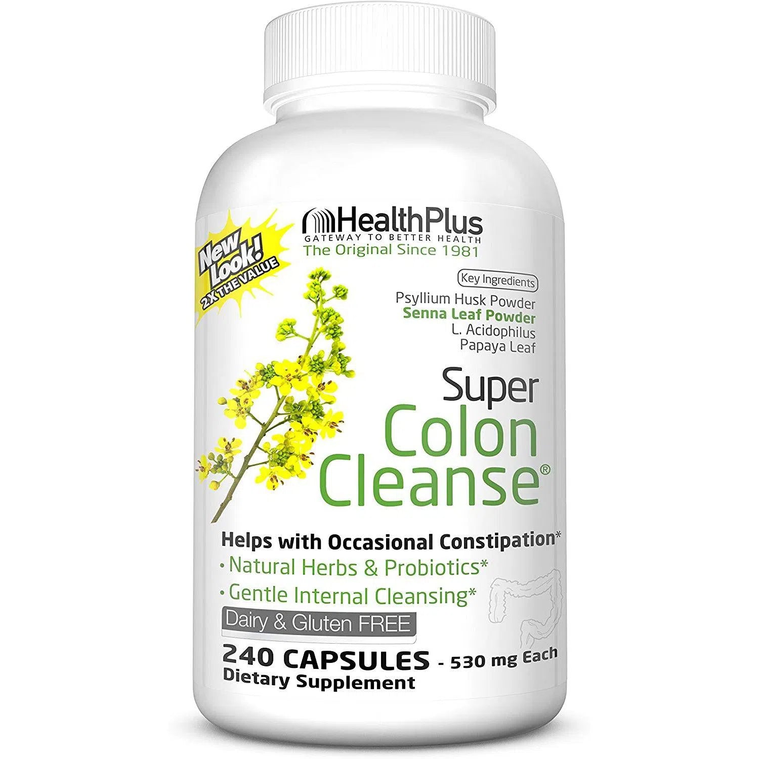 Health Plus Super Colon Cleanse Capsules - Natural Digestive Support & Detox Supplement for Gut Health | Promotes Regularity & Cleansing | Ideal for Weight Management & Wellness Routine