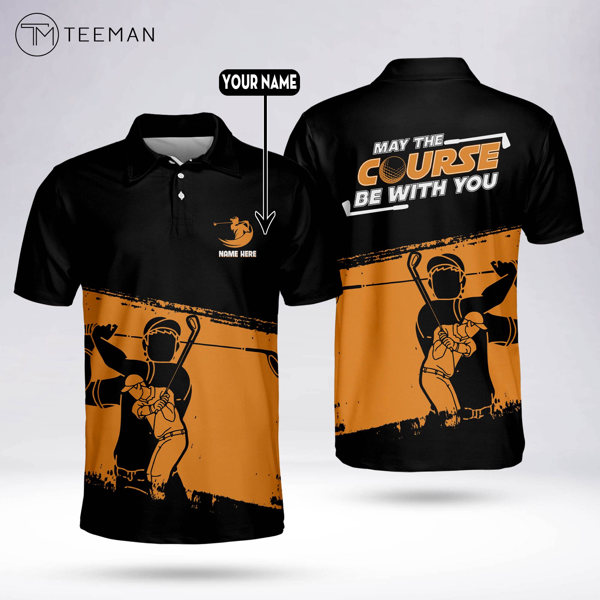TEEMAN Custom Funny Golf Shirts for Men - Short Sleeve Polo Shirts with Personalized Designs - Perfect for Golf Tournaments, Team Events & Casual Wear