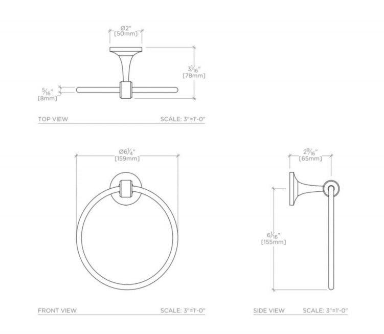 Chrome-Plated Waterworks Easton Towel Ring - Bathroom Accessory for Modern & Luxury Home Decor